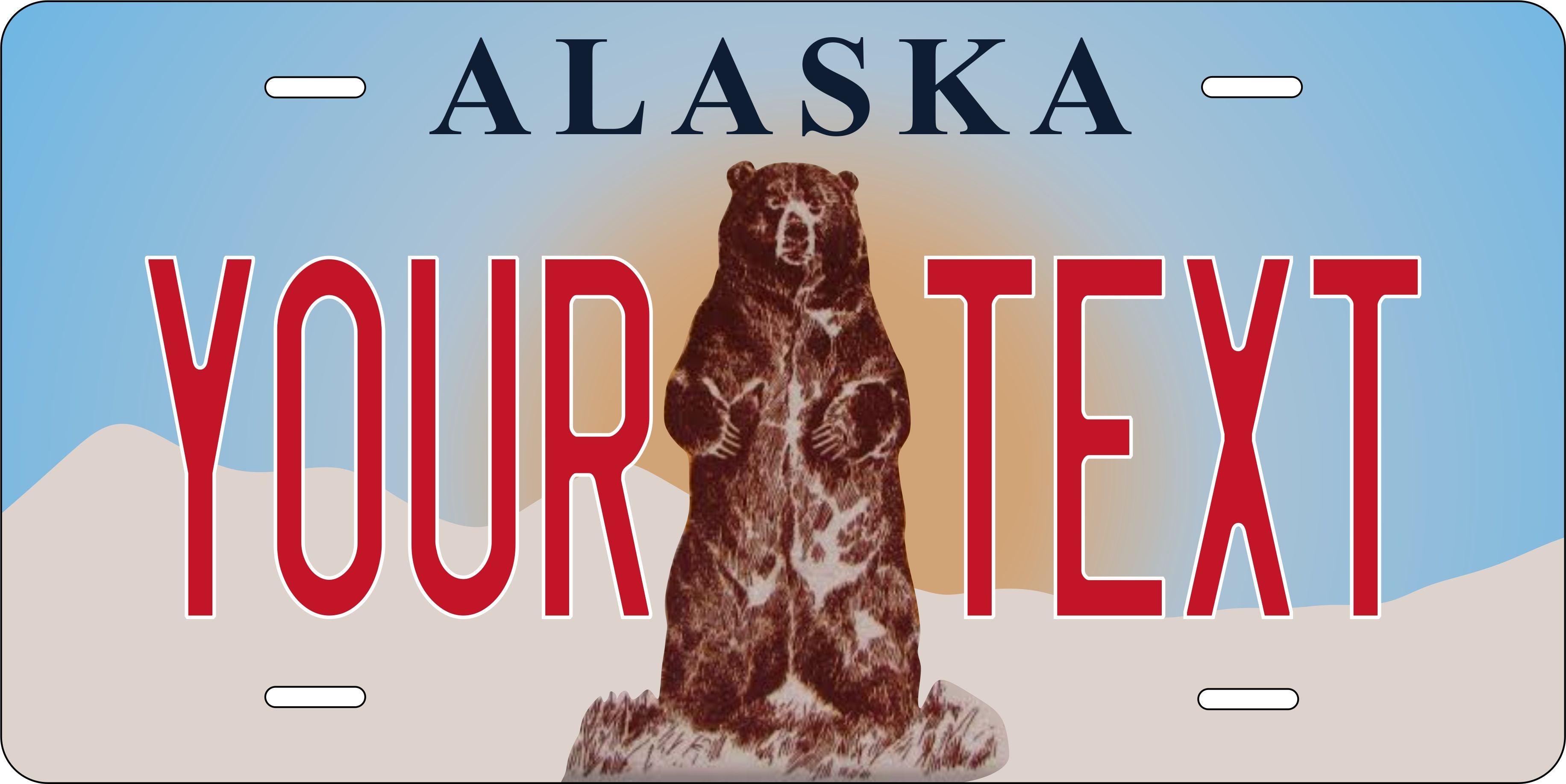 Alaska 2015 Brown Bear License Plate Custom Novelty Fun Car Bike Motorcycle