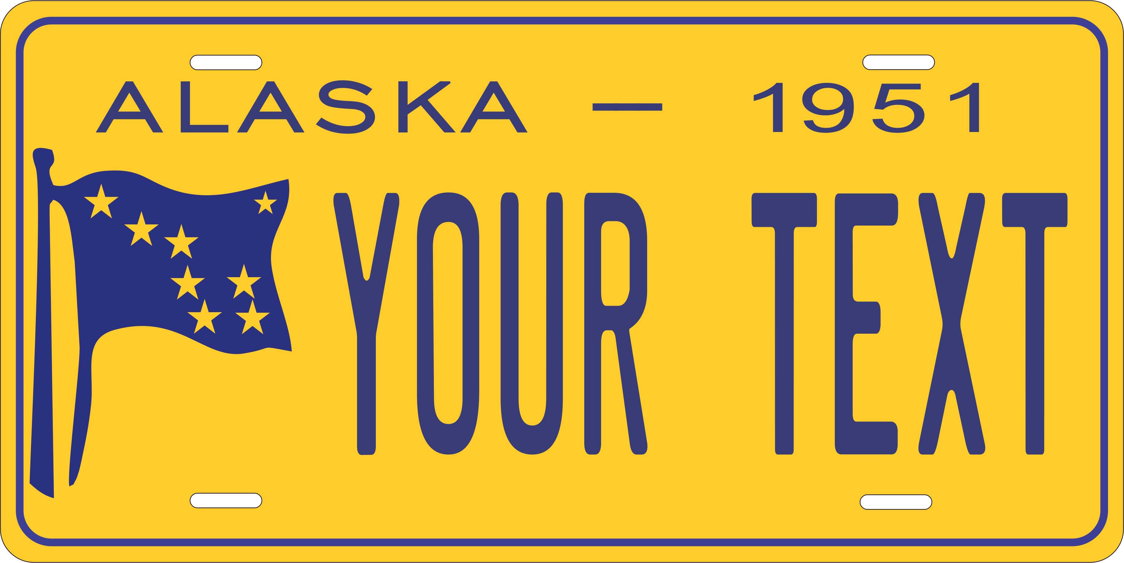 Alaska 1951 License Plate Yellow personalized Novelty Fun Car Bike Motorcycle