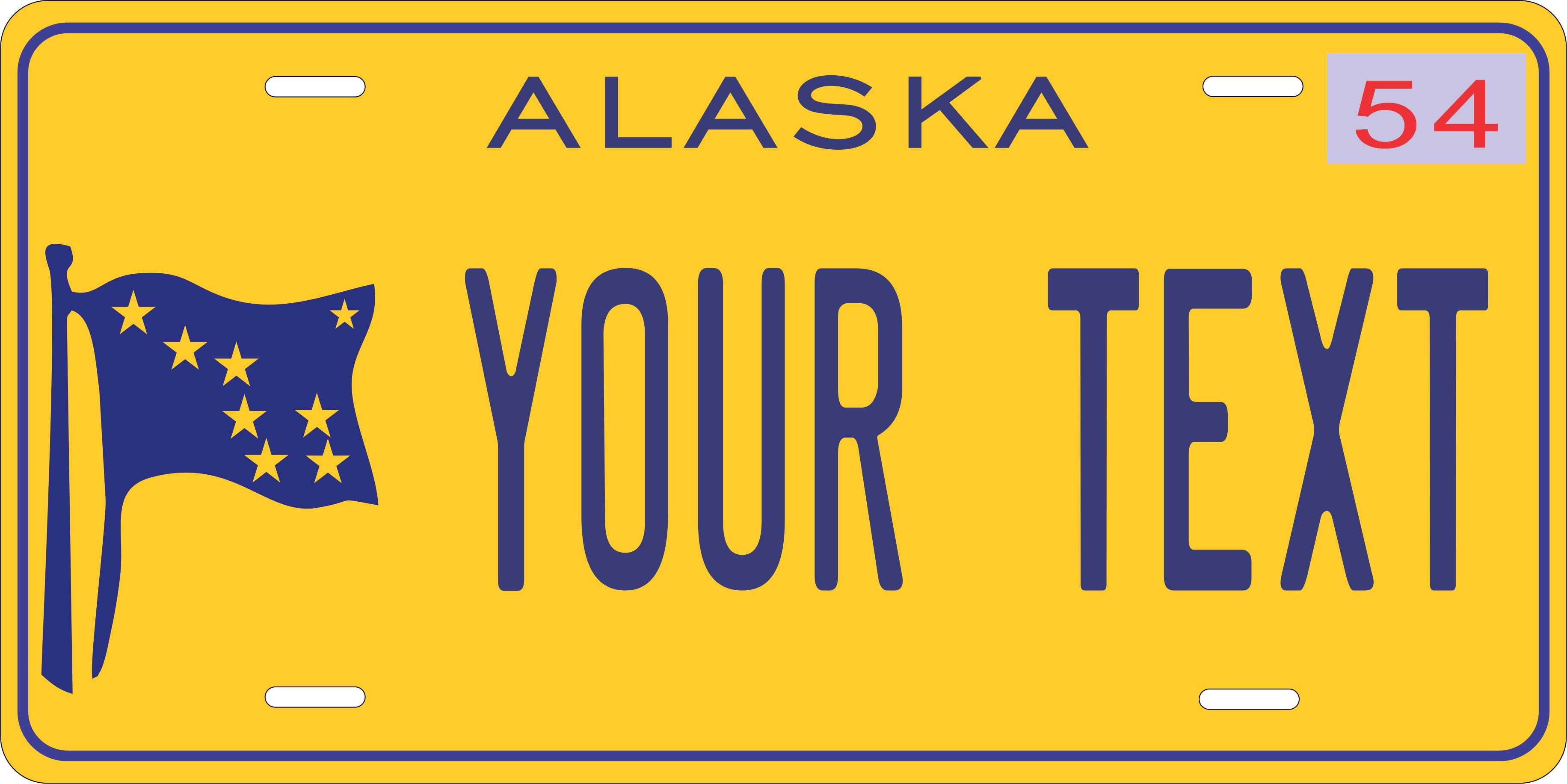 Alaska 1954 License Plate Yellow personalized Novelty Fun Car Bike Motorcycle