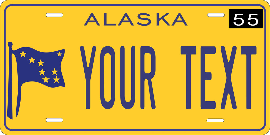 Alaska 1955 License Plate Yellow personalized Novelty Fun Car Bike Motorcycle