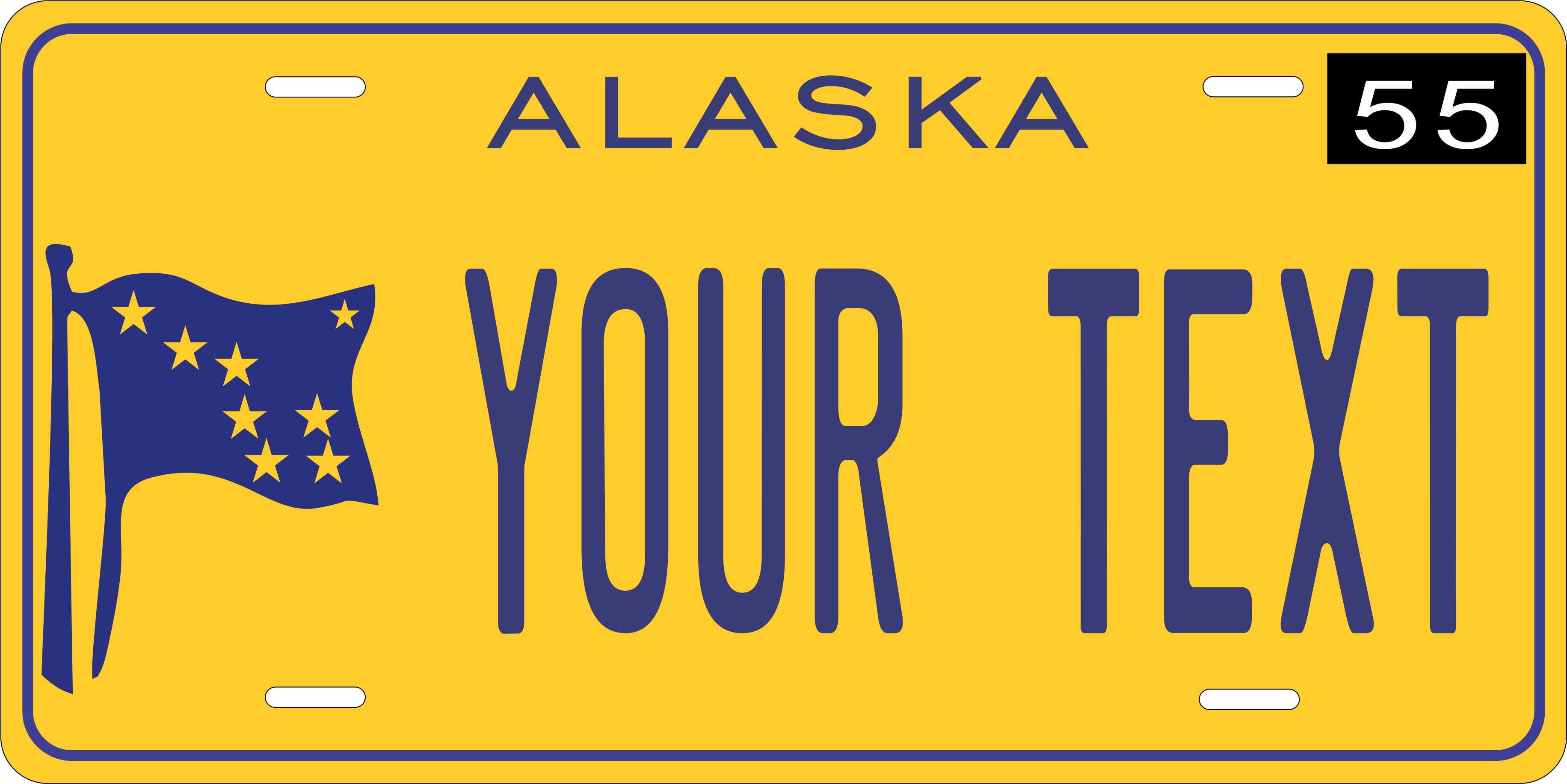 Alaska 1955 License Plate Yellow personalized Novelty Fun Car Bike Motorcycle