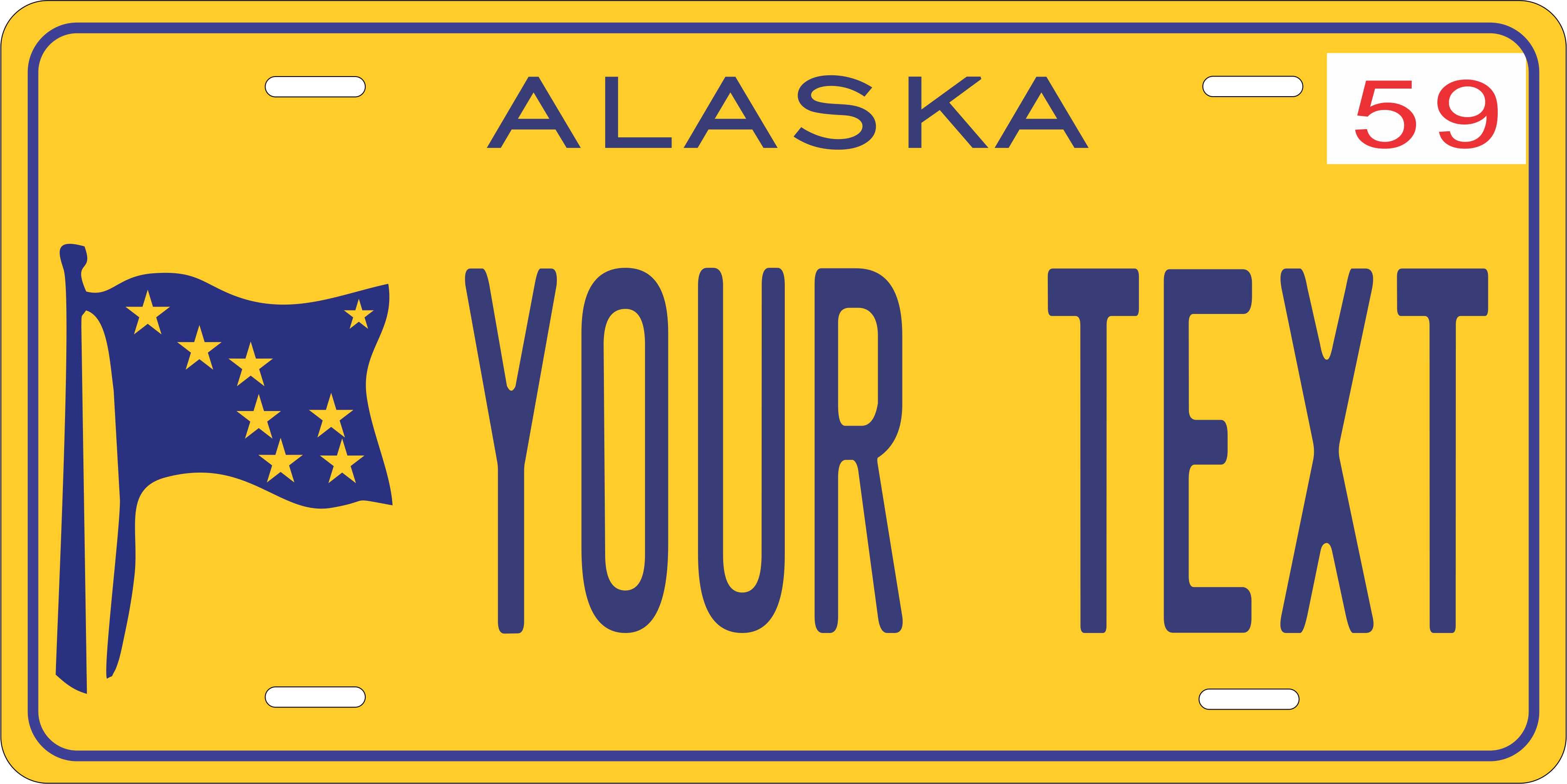 Alaska 1959 License Plate Yellow personalized Novelty Fun Car Bike Motorcycle