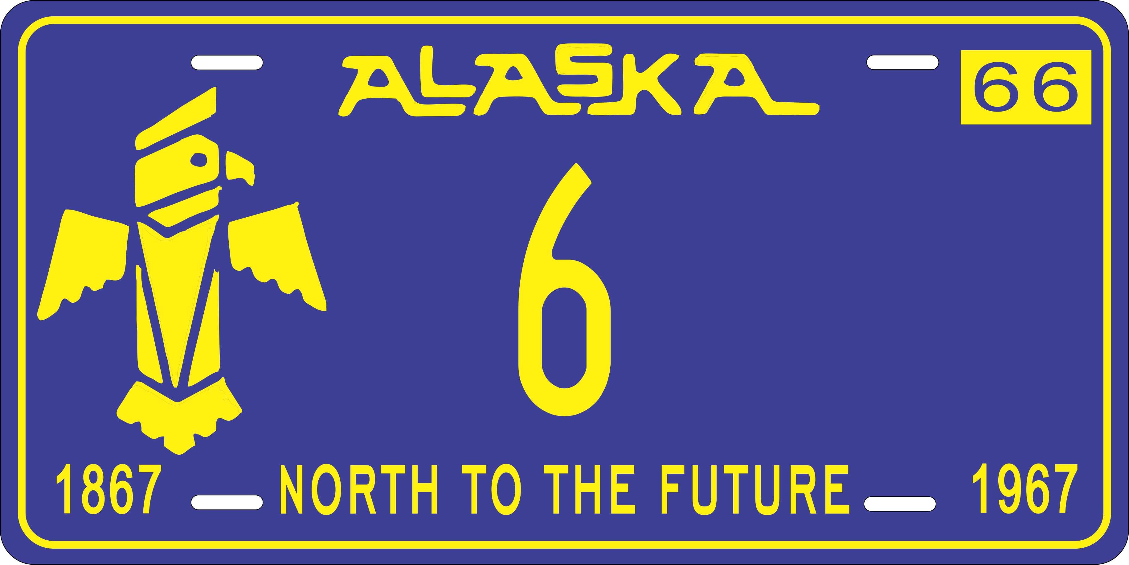 Alaska 1966 License Plate Yellow personalized Novelty Fun Car Bike Motorcycle
