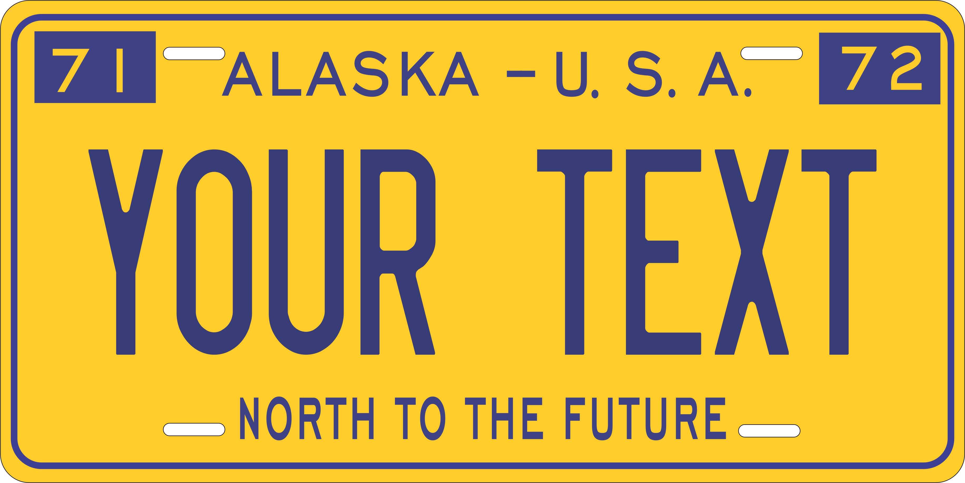 Alaska 1972 License Plate Yellow personalized Novelty Fun Car Bike Motorcycle