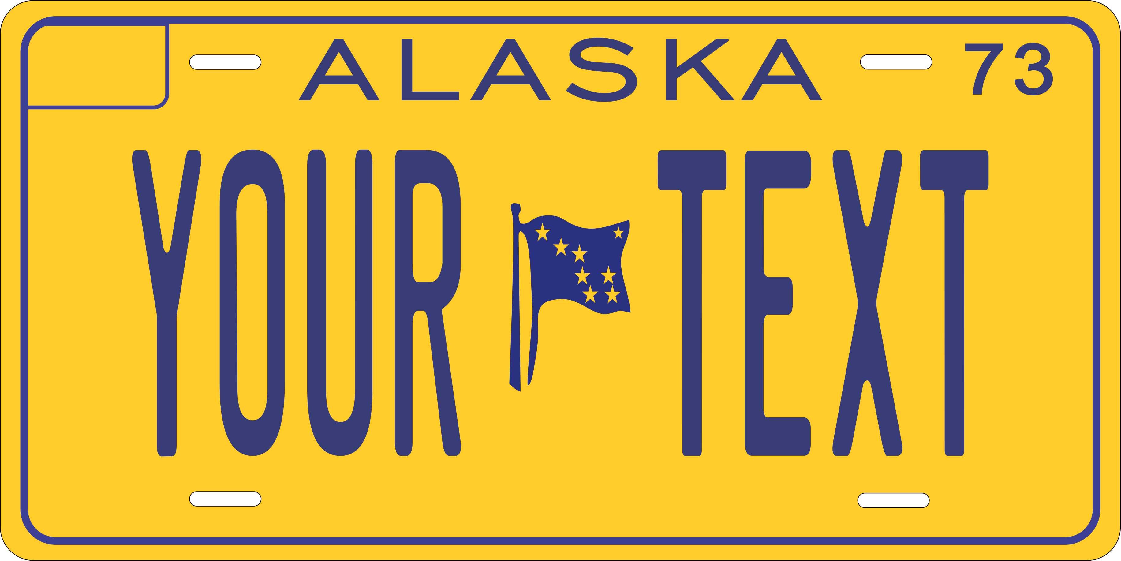 Alaska 1973 License Plate Yellow personalized Novelty Fun Car Bike Motorcycle
