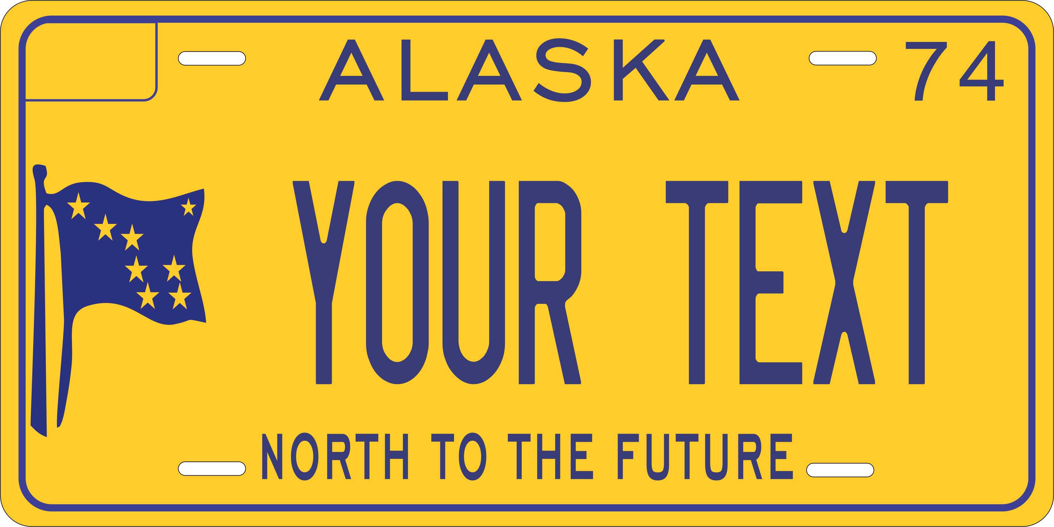 Alaska 1974 License Plate Yellow personalized Novelty Fun Car Bike Motorcycle