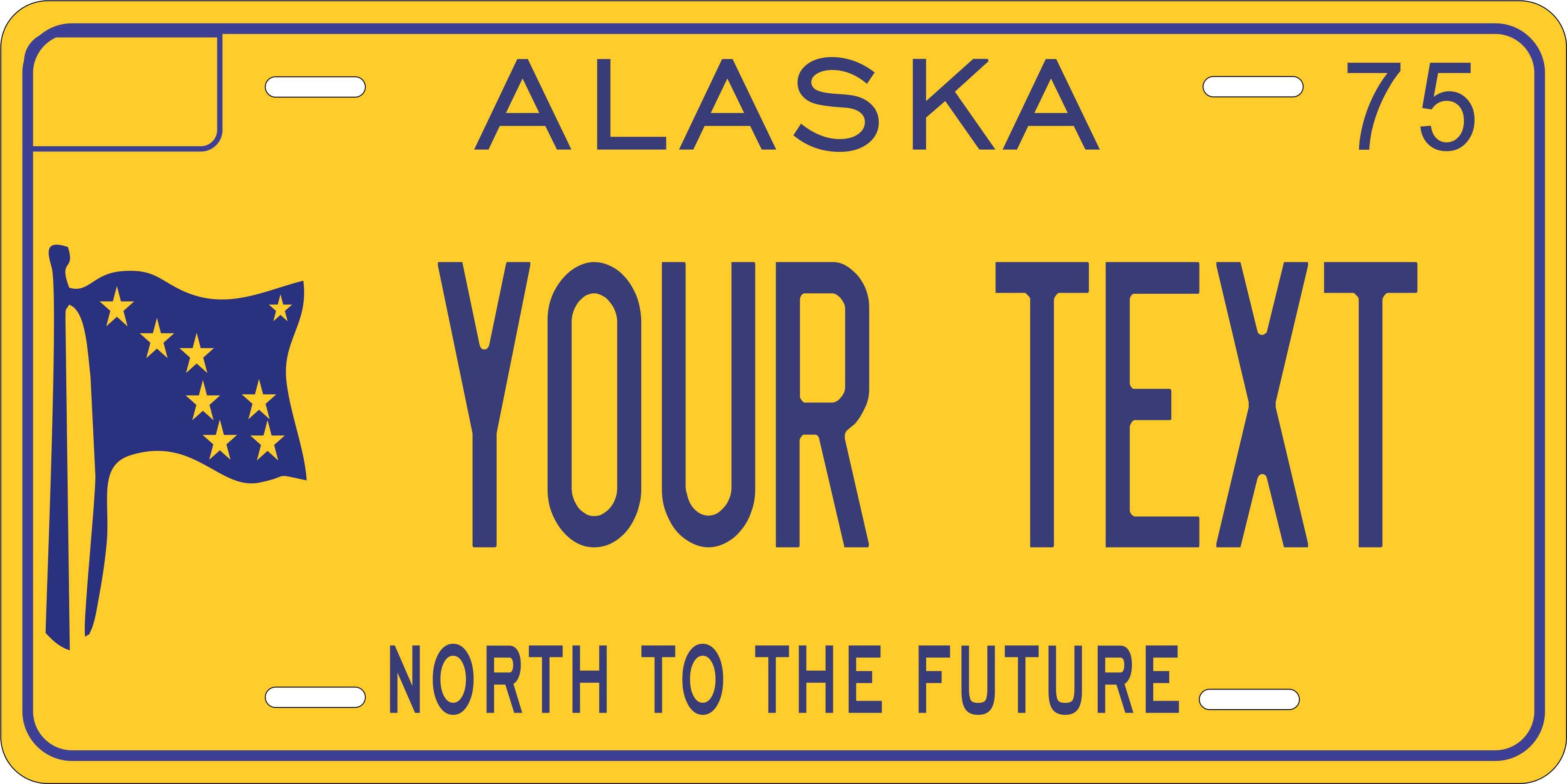 Alaska 1975 License Plate Yellow personalized Novelty Fun Car Bike Motorcycle