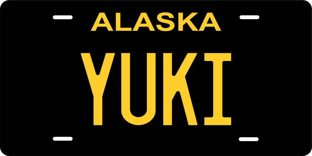 Alaska Black Yellow License Plate Yellow personalized Novelty Fun Car Bike Motorcycle