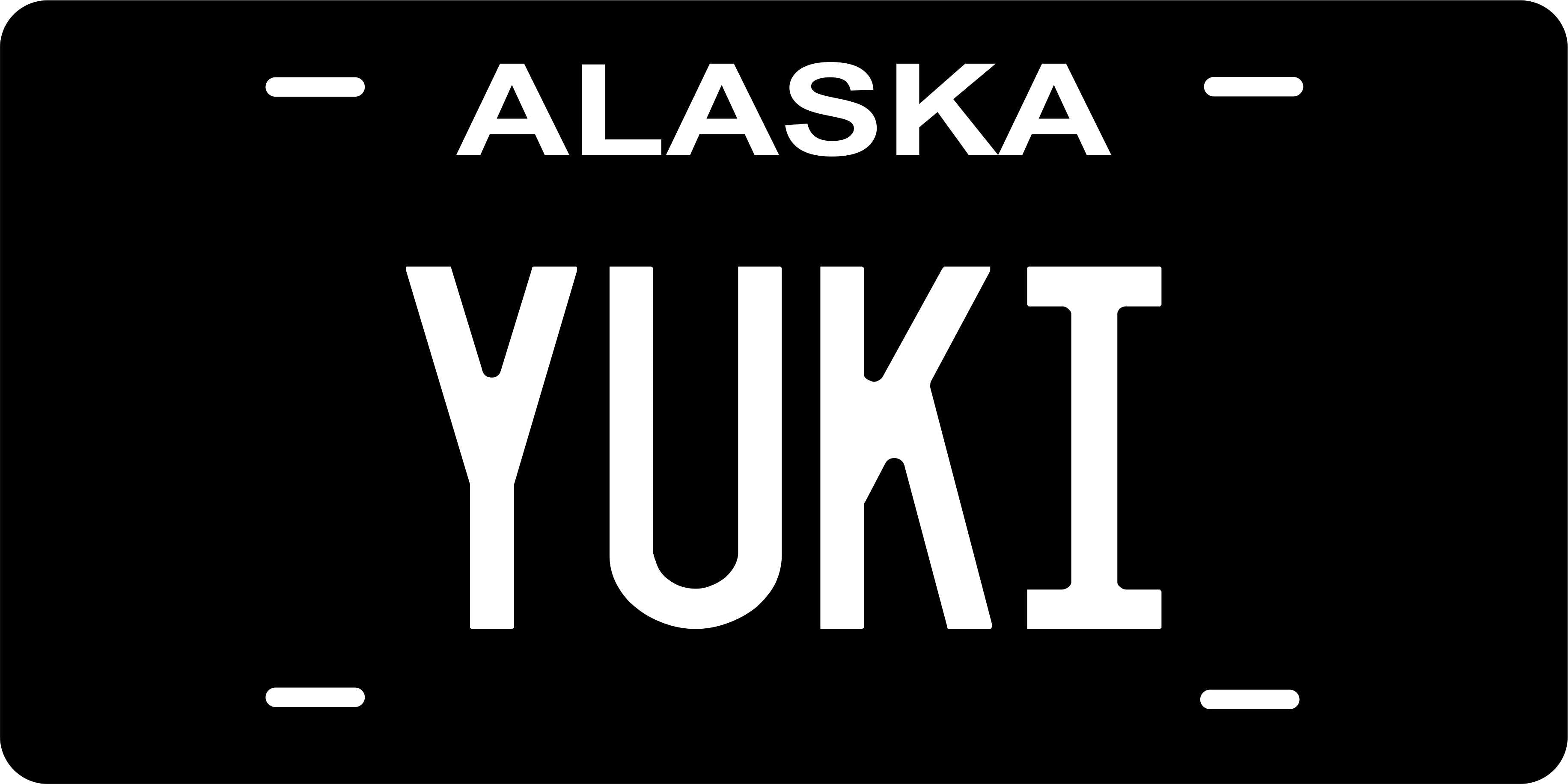 Alaska Black White ver2 License Plate Yellow personalized Novelty Fun Car Bike Motorcycle
