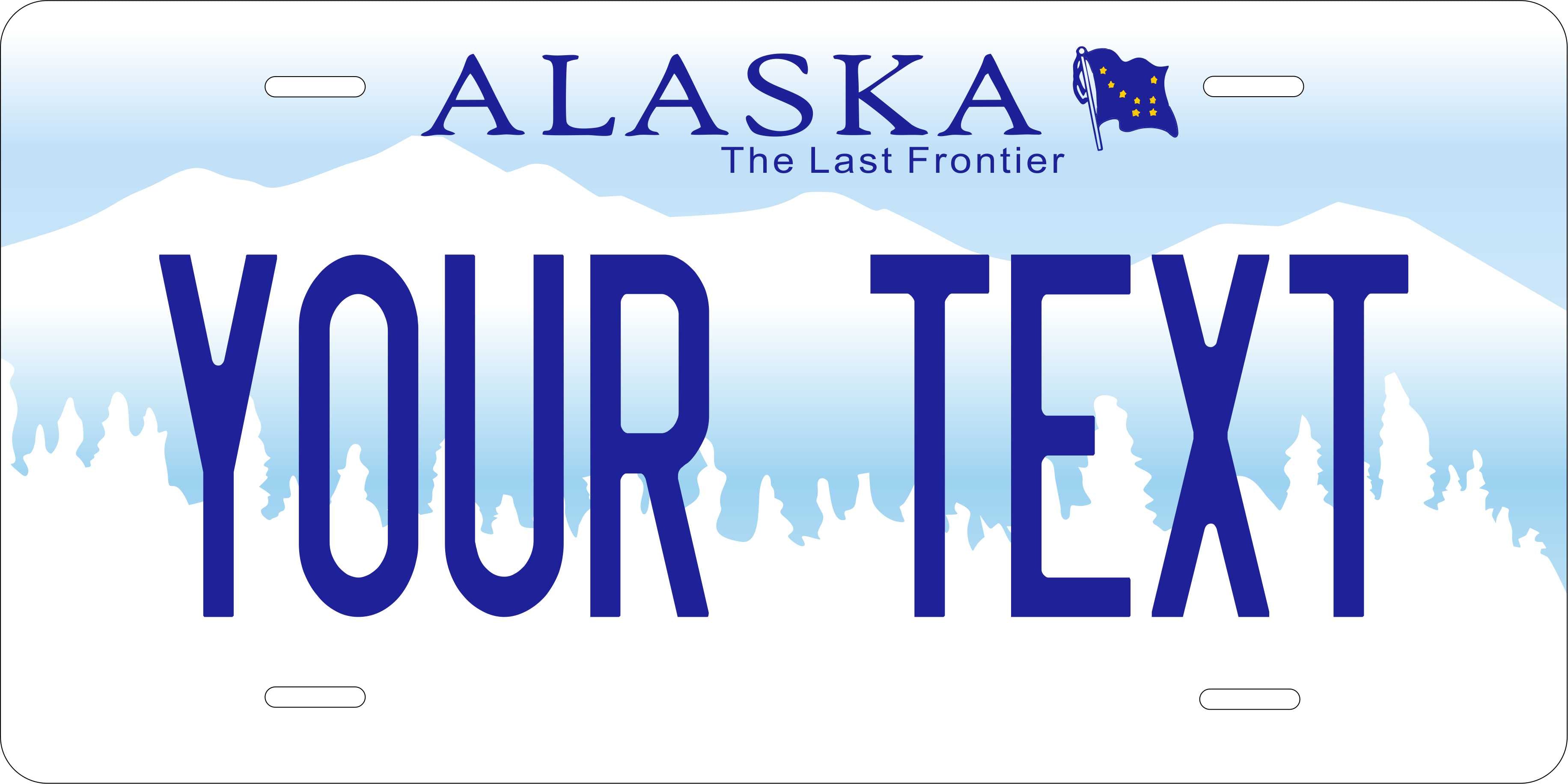 Alaska White Mountain License Plate Yellow personalized Novelty Fun Car Bike Motorcycle