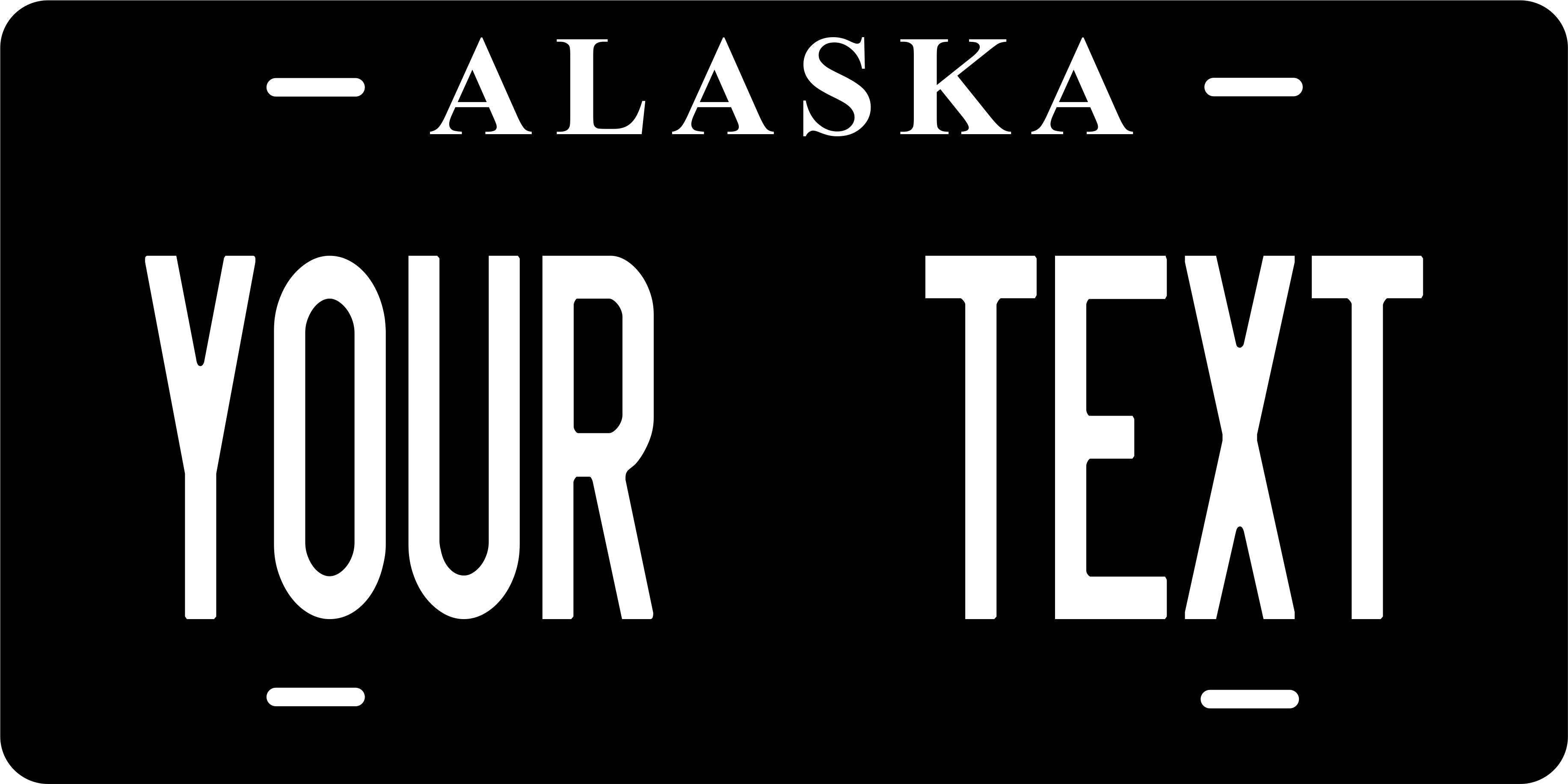Alaska Black White License Plate Yellow personalized Novelty Fun Car Bike Motorcycle