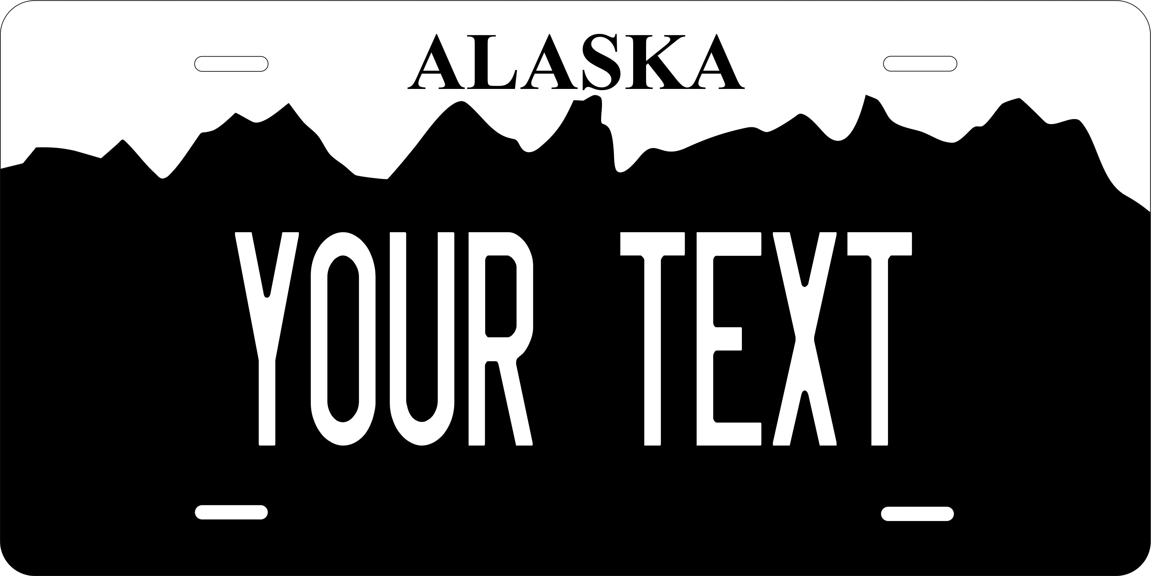 Alaska Black Mountain License Plate Yellow personalized Novelty Fun Car Bike Motorcycle