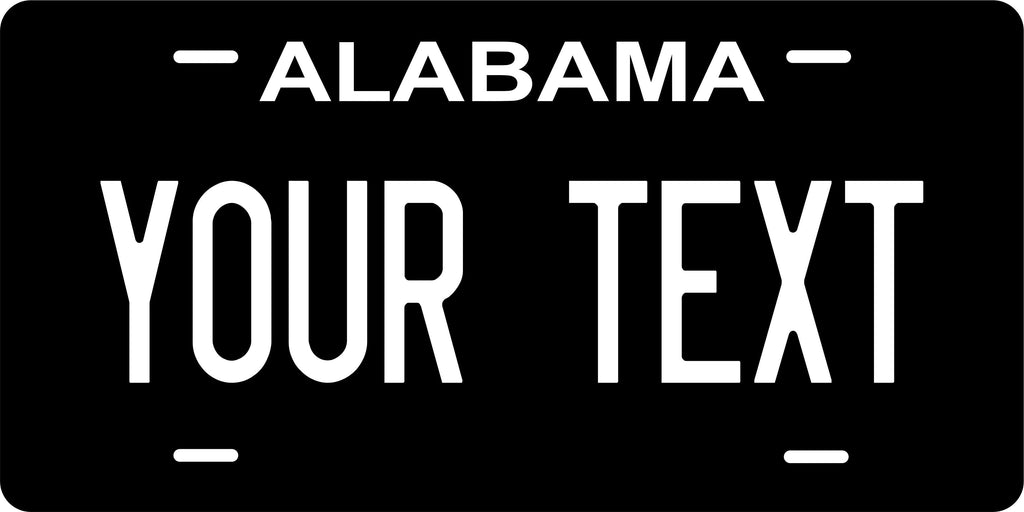 Alabama Black ver2 License Plate Custom Novelty Fun Car Bike Motorcycle