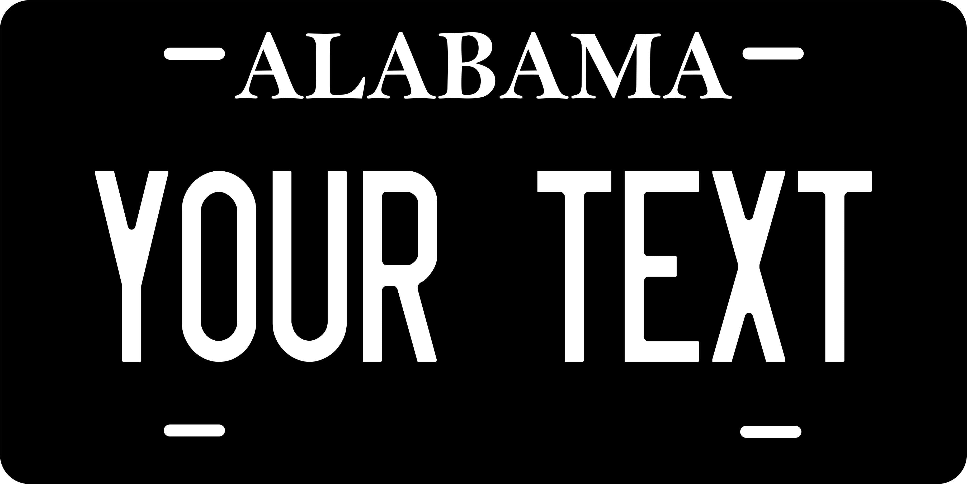 Alabama Black ver1 License Plate Custom Novelty Fun Car Bike Motorcycle