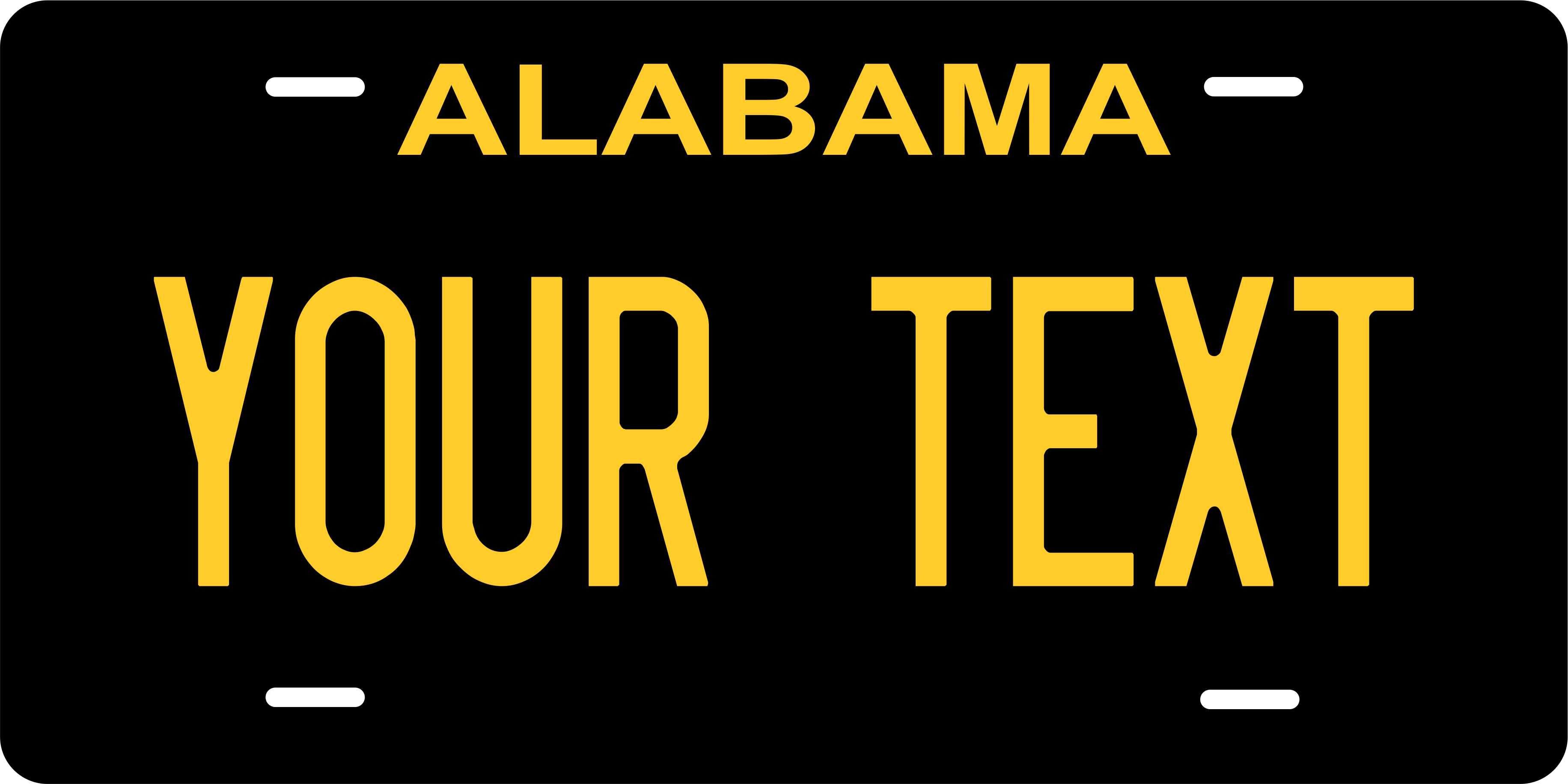 Alabama Black Yellow License Plate Custom Novelty Fun Car Bike Motorcycle