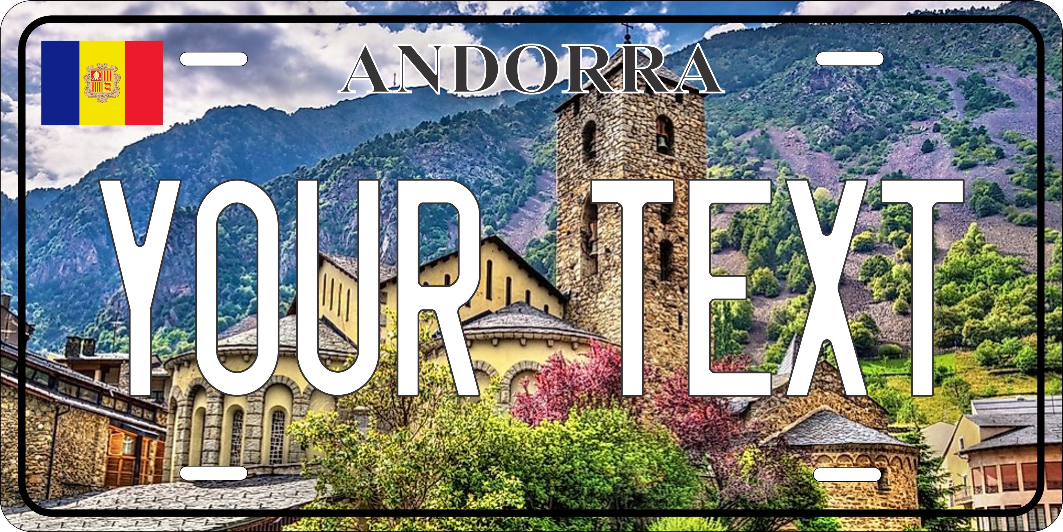 Andorra City License Plate personalized Novelty Fun Car Bike Motorcycle