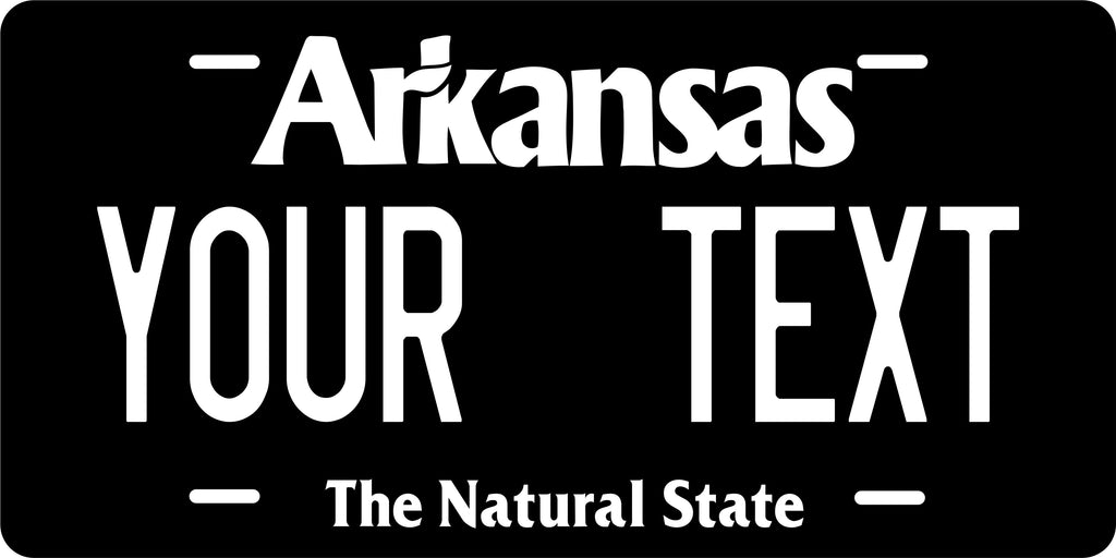 Arkansas Black and White License Plate Personalized Novelty Fun Car Bike Motorcycle