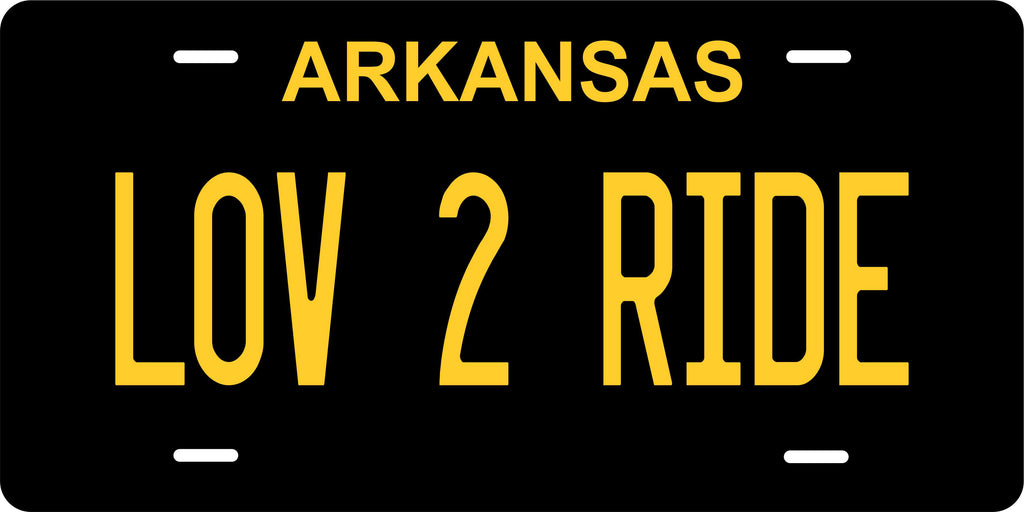 Arkansas Black Yellow License Plate Yellow personalized Novelty Fun Car Bike Motorcycle