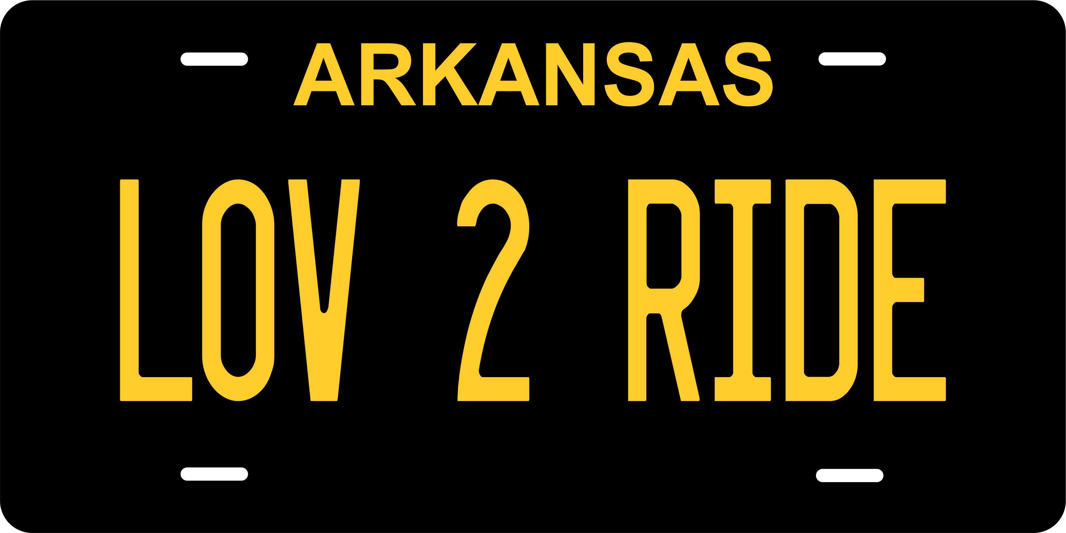 Arkansas Black Yellow License Plate Yellow personalized Novelty Fun Car Bike Motorcycle