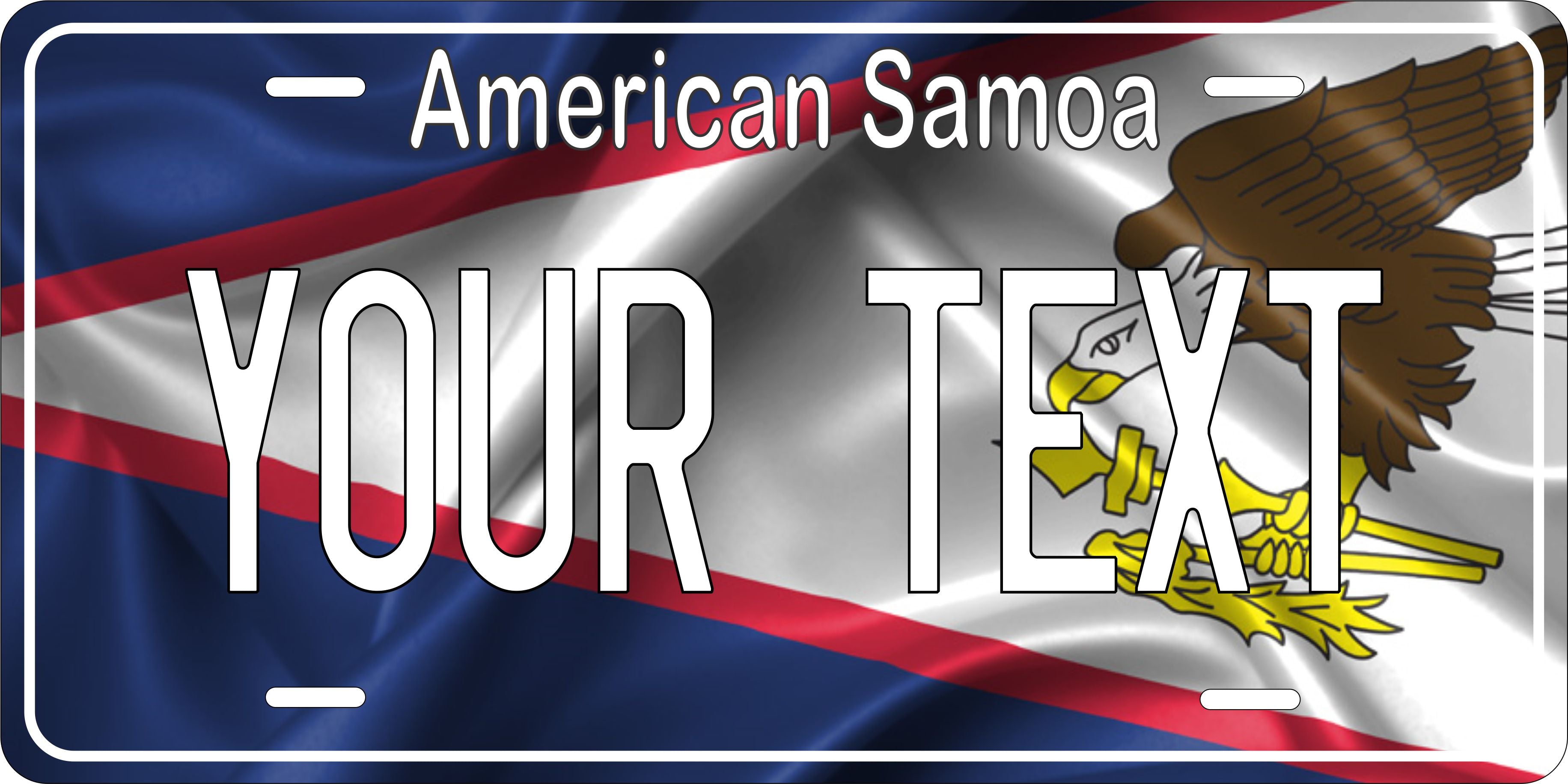 American Samoa Flag Wave US Territory License Plate Personalized Novelty Fun Car Bike Motorcycle (Copy)