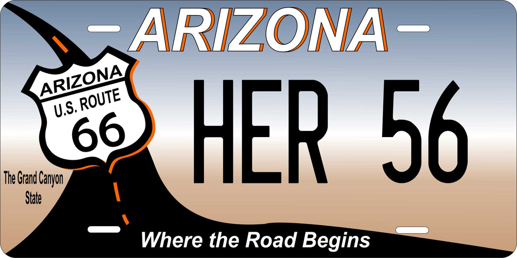 Arizona Route 66 License Plate Personalized Novelty Fun Car Bike Motorcycle