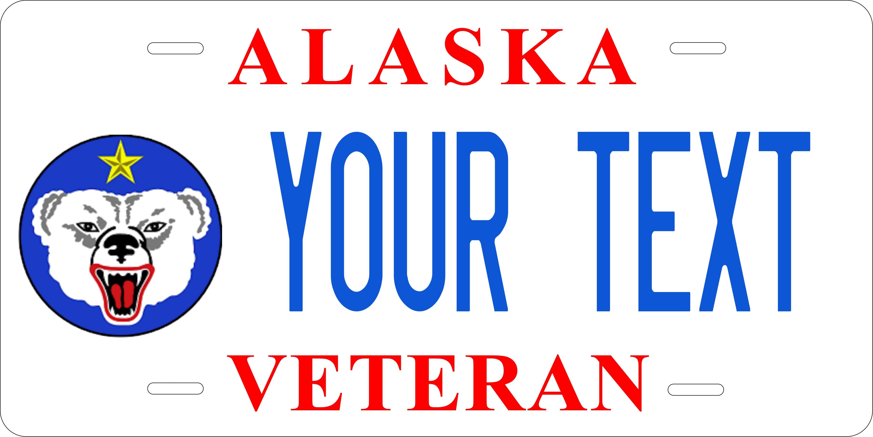 Alaska Defense CMD Army Veteran Military License Plate personalized Novelty Fun Car Bike Motorcycle