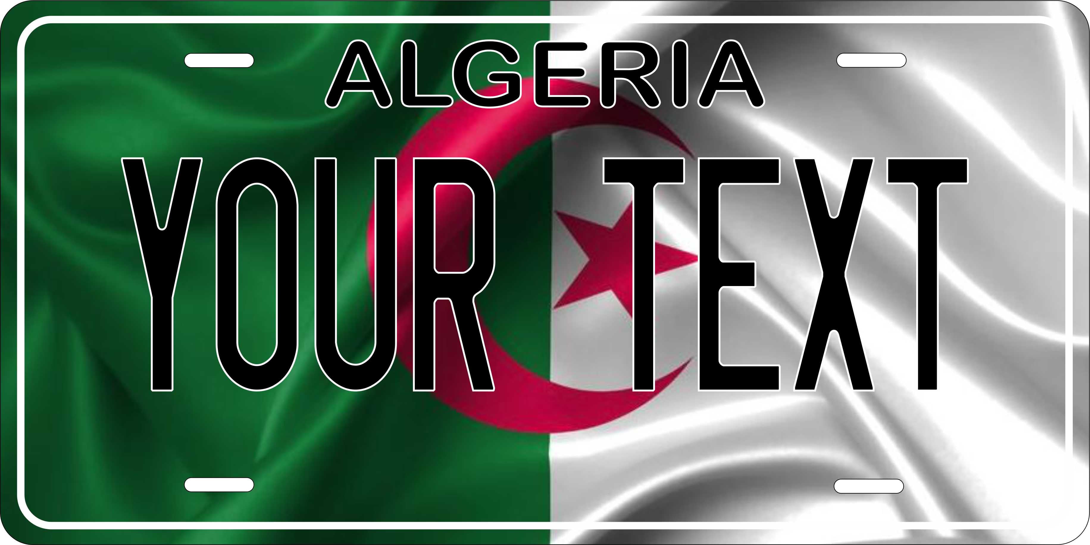 Algeria Africa Flag Wave License Plate personalized Novelty Fun Car Bike Motorcycle