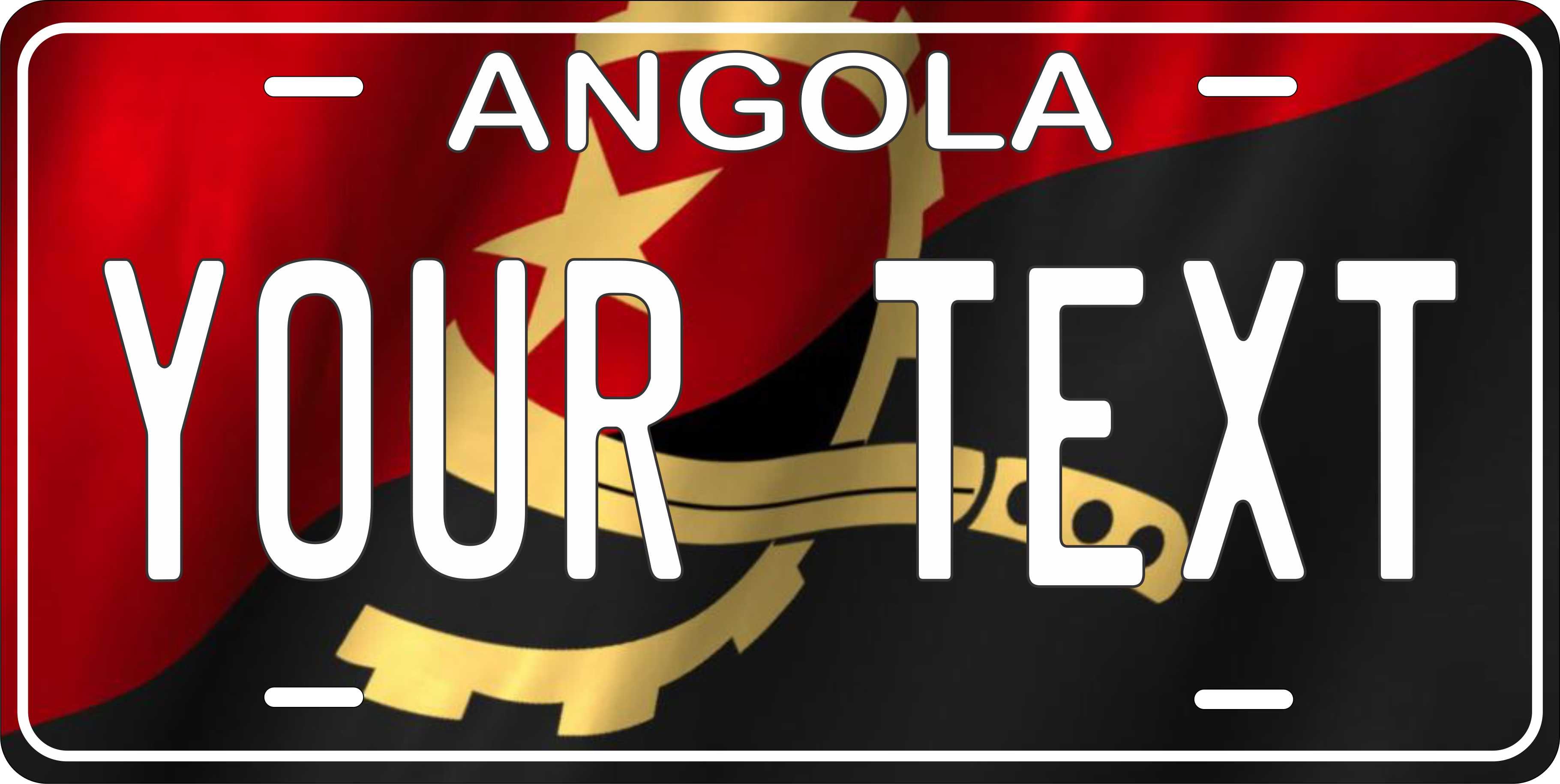 Angola Africa Flag Wave License Plate personalized Novelty Fun Car Bike Motorcycle