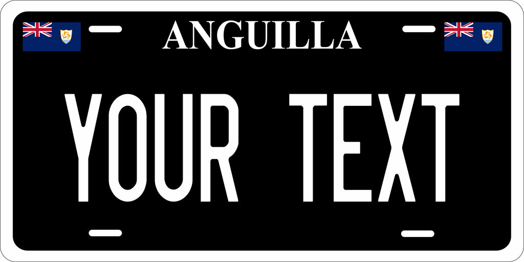 Anguilla Black CARI License Plate Custom Novelty Car Bike Motorcycle