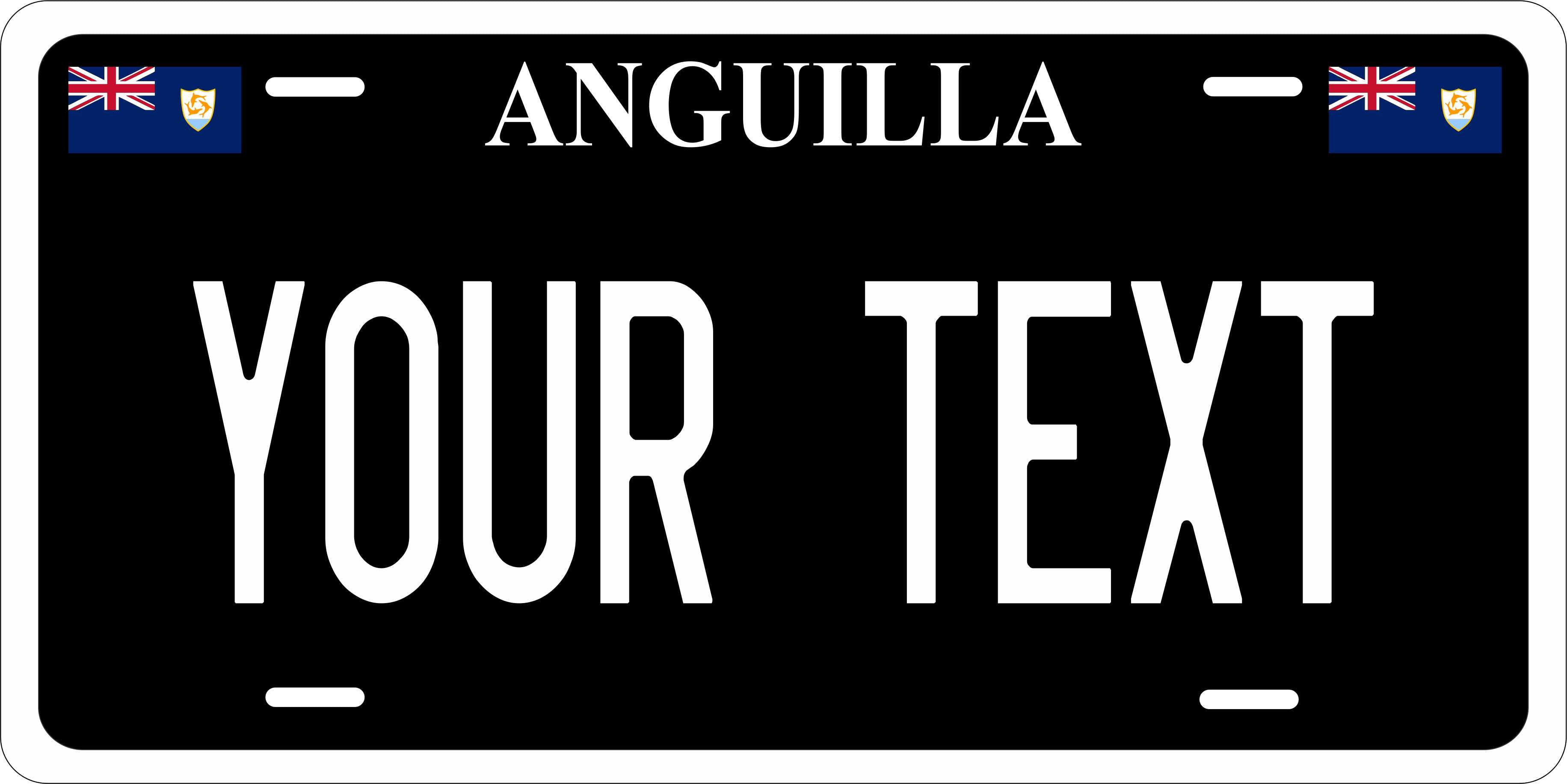 Anguilla Black CARI License Plate Custom Novelty Car Bike Motorcycle