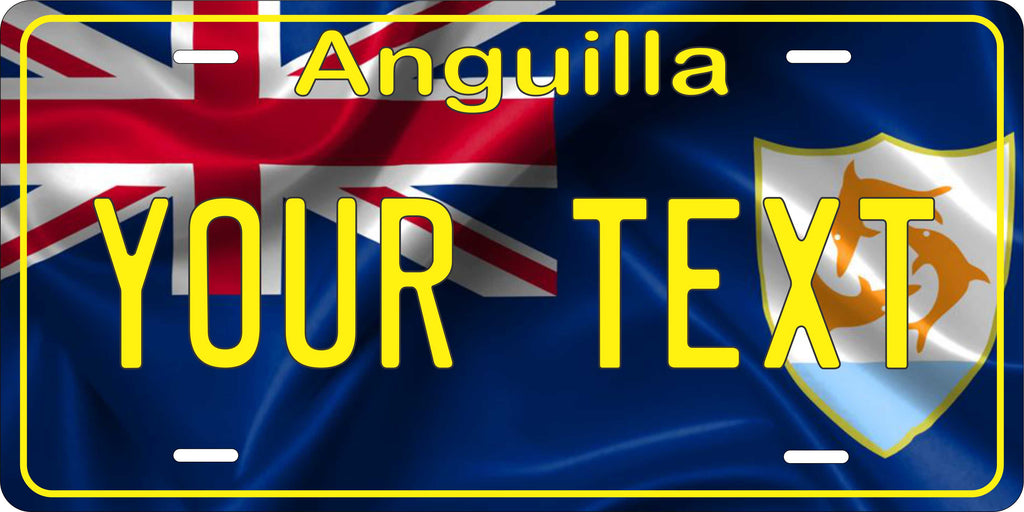 Anguilla Flag Wave CARI License Plate Custom Novelty Car Bike Motorcycle