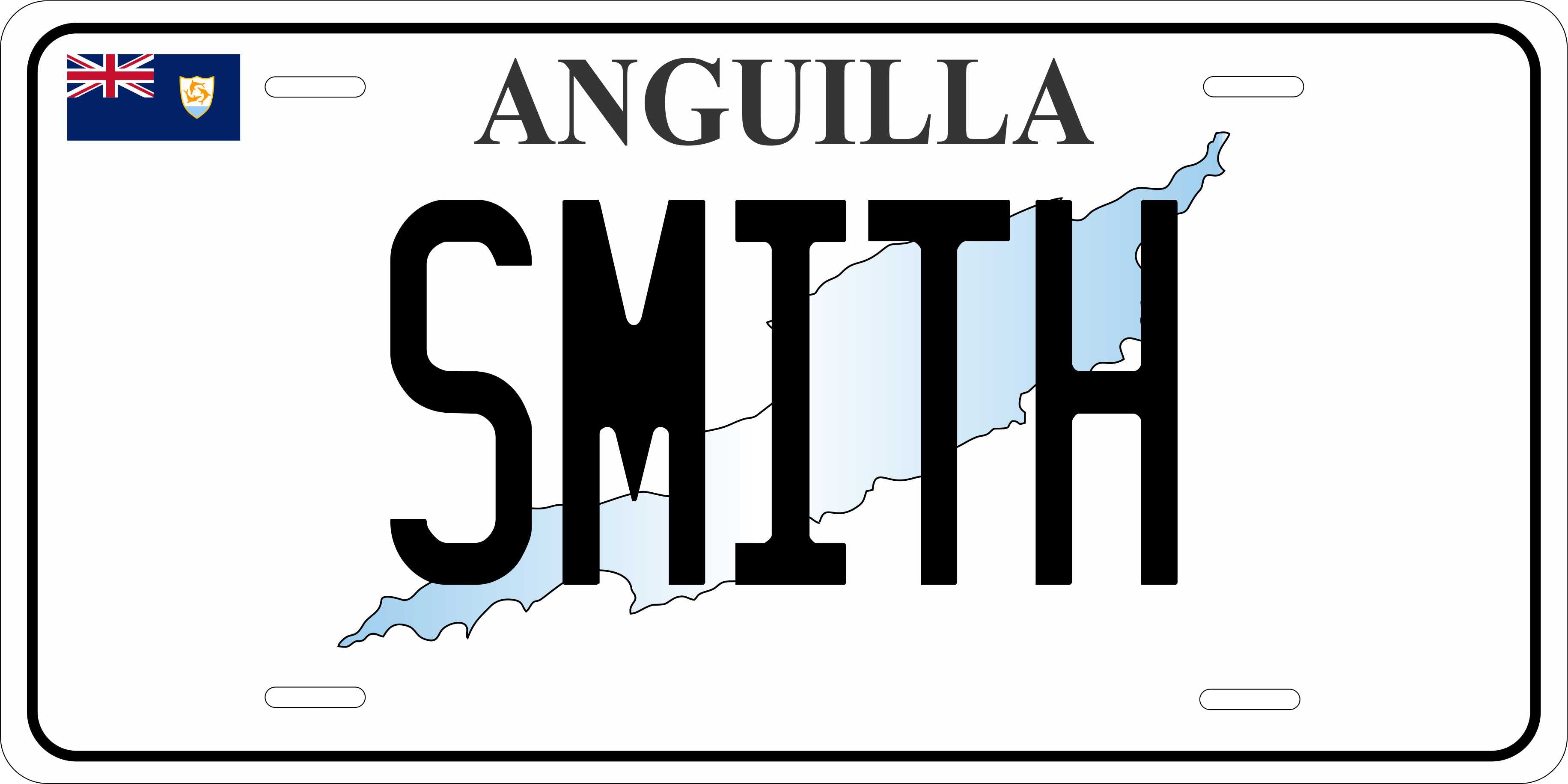 Anguilla Map CARI License Plate Custom Novelty Car Bike Motorcycle