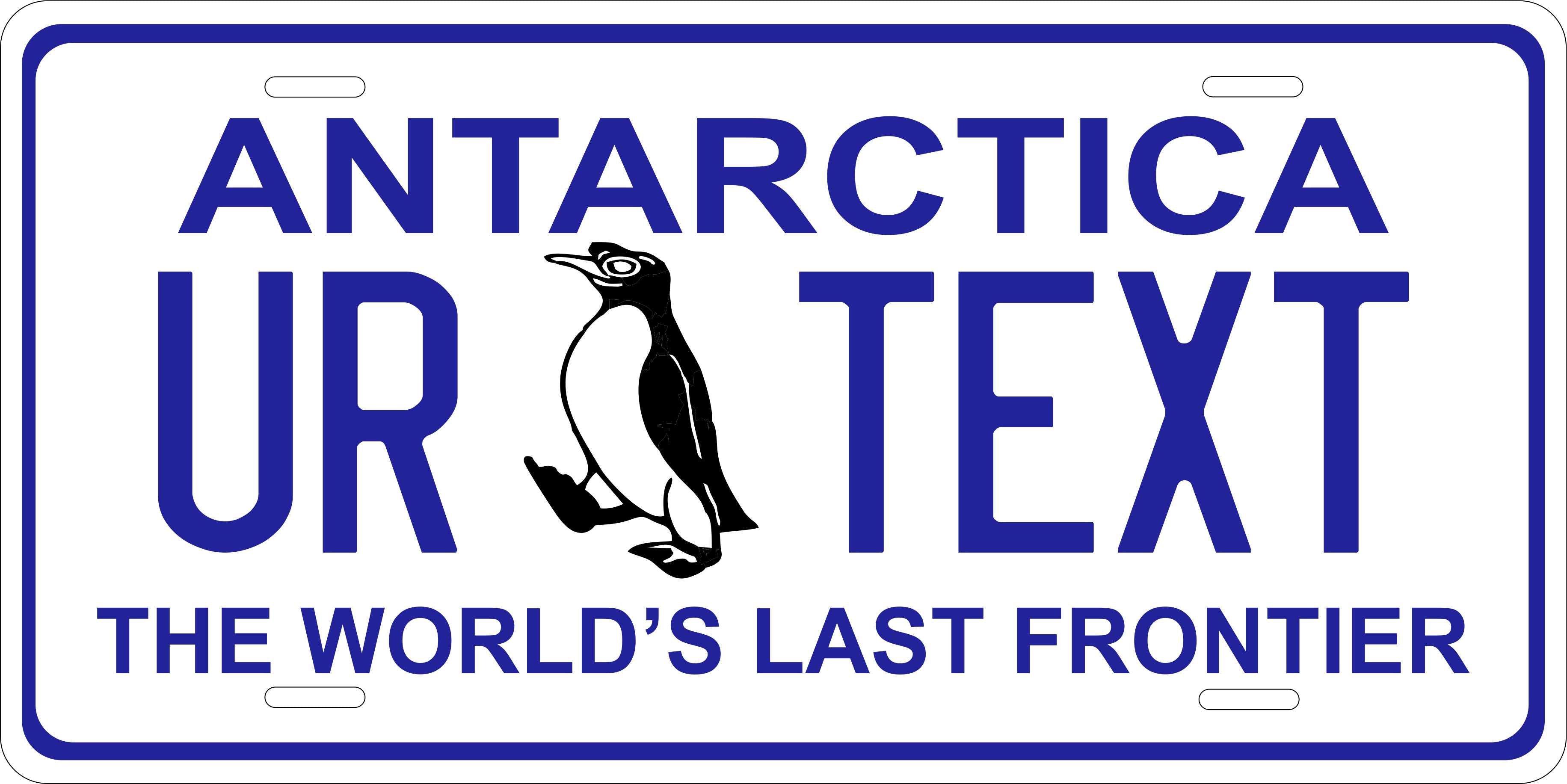 Antarctica White CSA License Plate Personalized Novelty Fun Car Bike Motorcycle