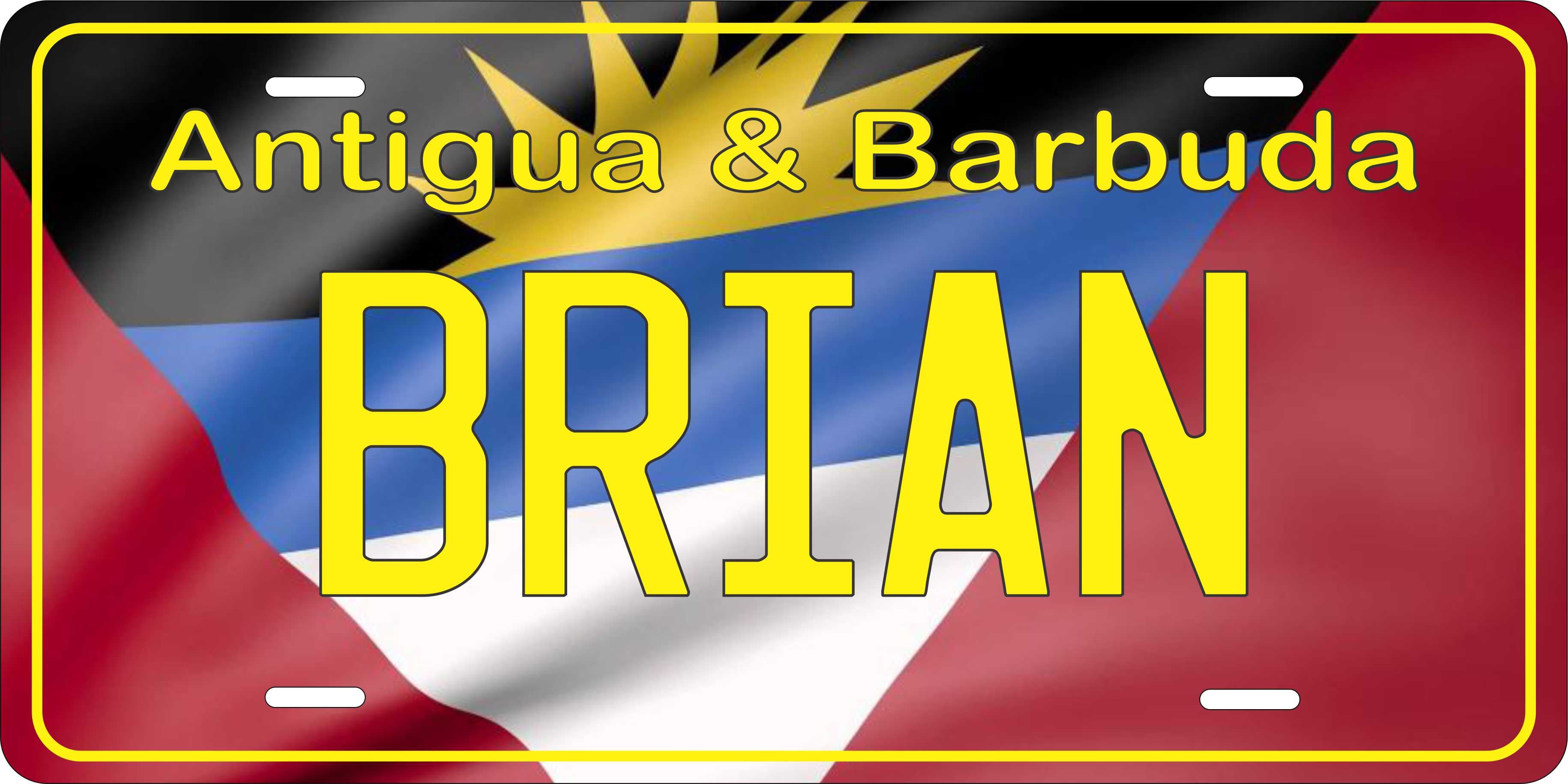 Antigua Flag Wave CARI License Plate Custom Novelty Car Bike Motorcycle