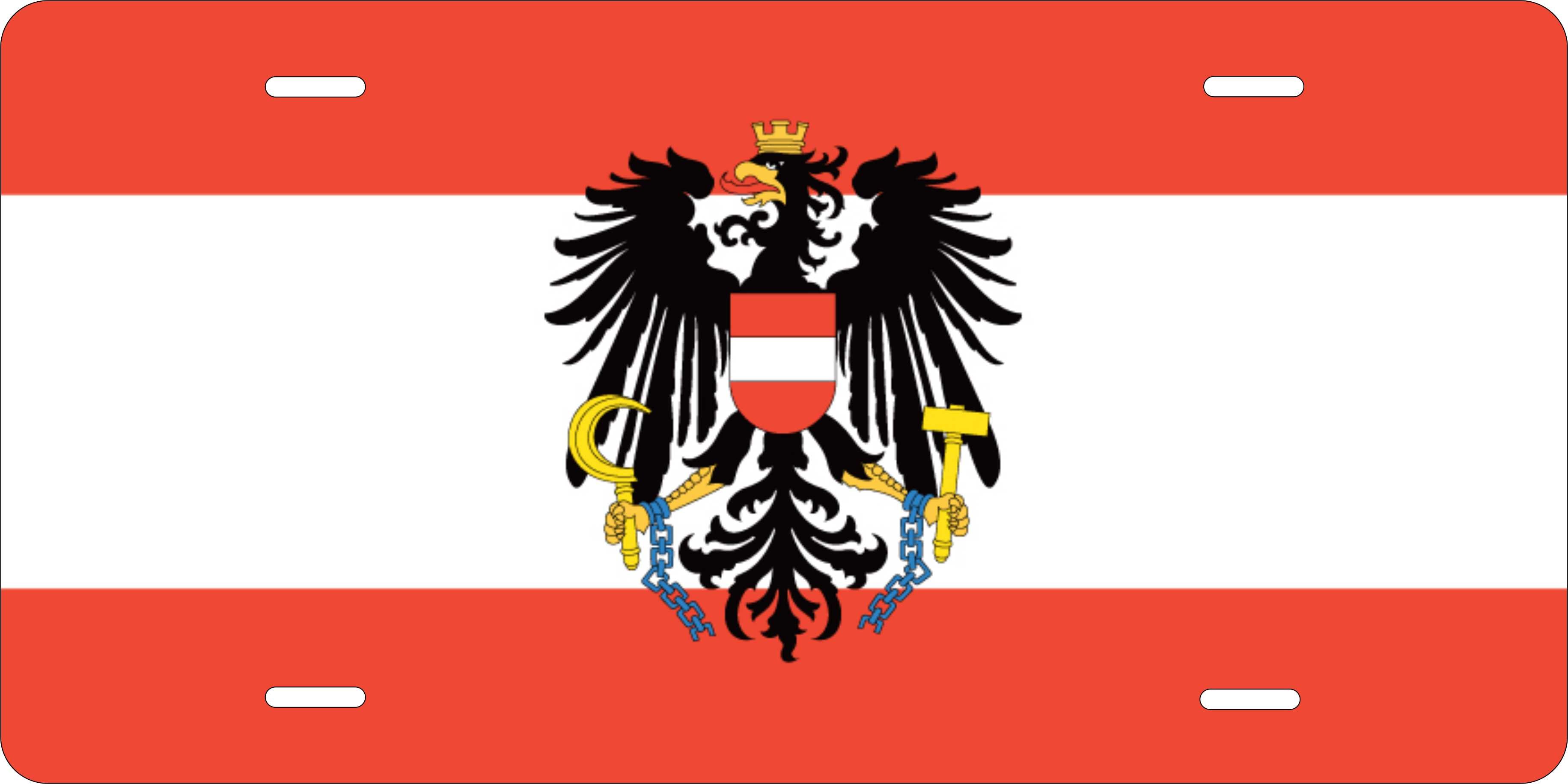 Austria Europe Flag License Plate Yellow personalized Novelty Fun Car Bike Motorcycle