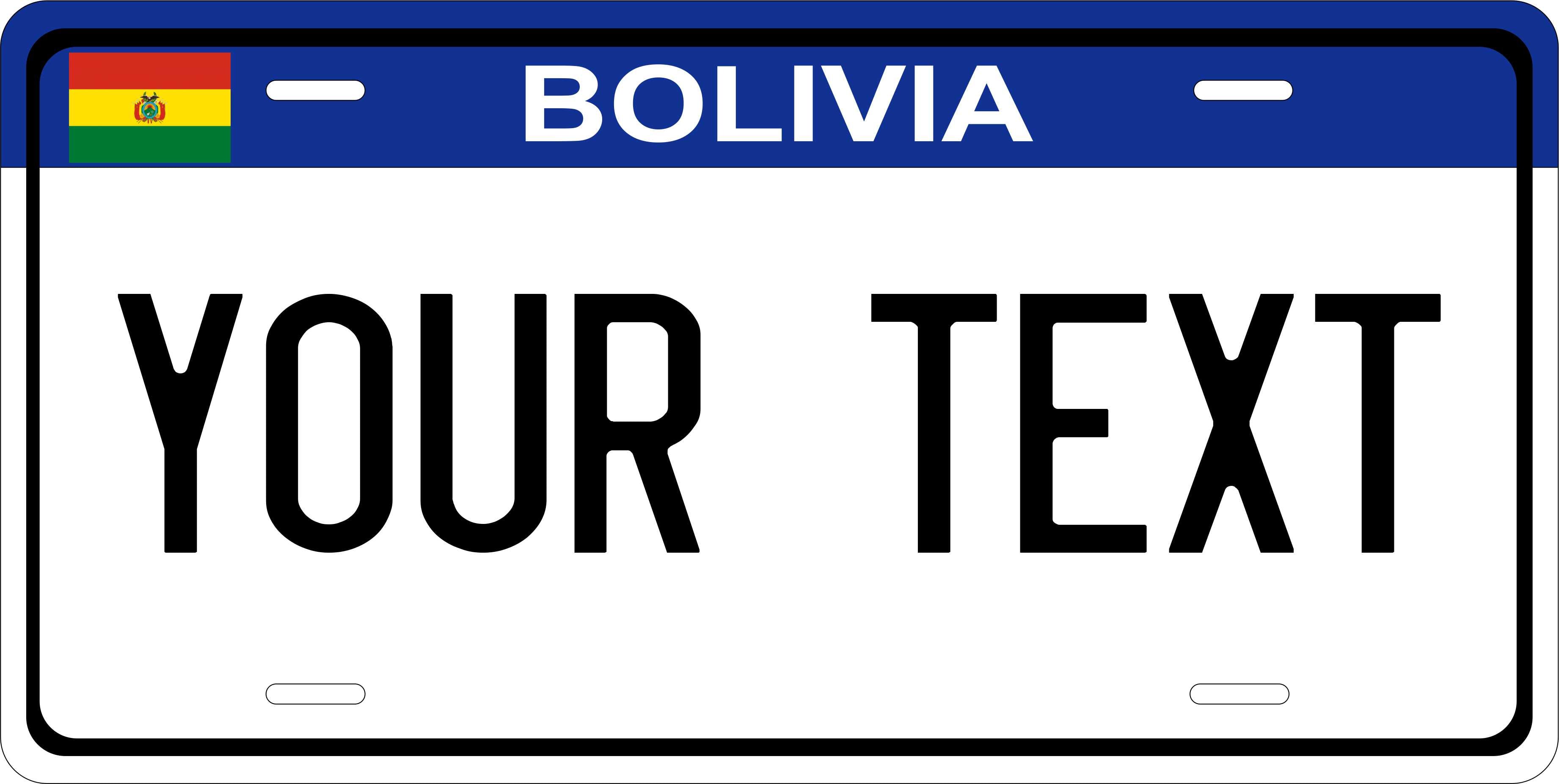 Bolivia Blue CSA License Plate Custom Novelty Car Bike Motorcycle