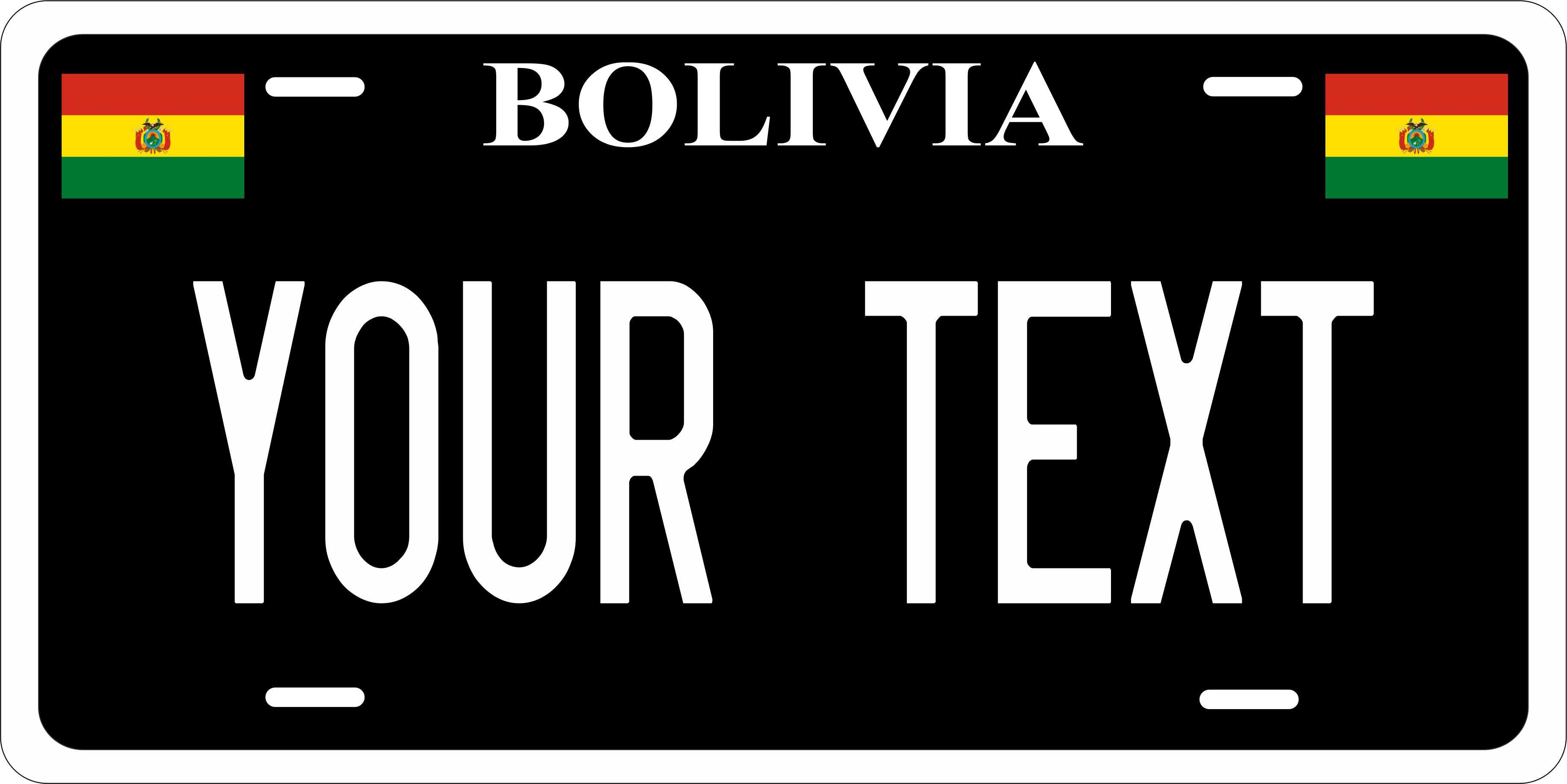 Bolivia Black CSA License Plate Custom Novelty Car Bike Motorcycle