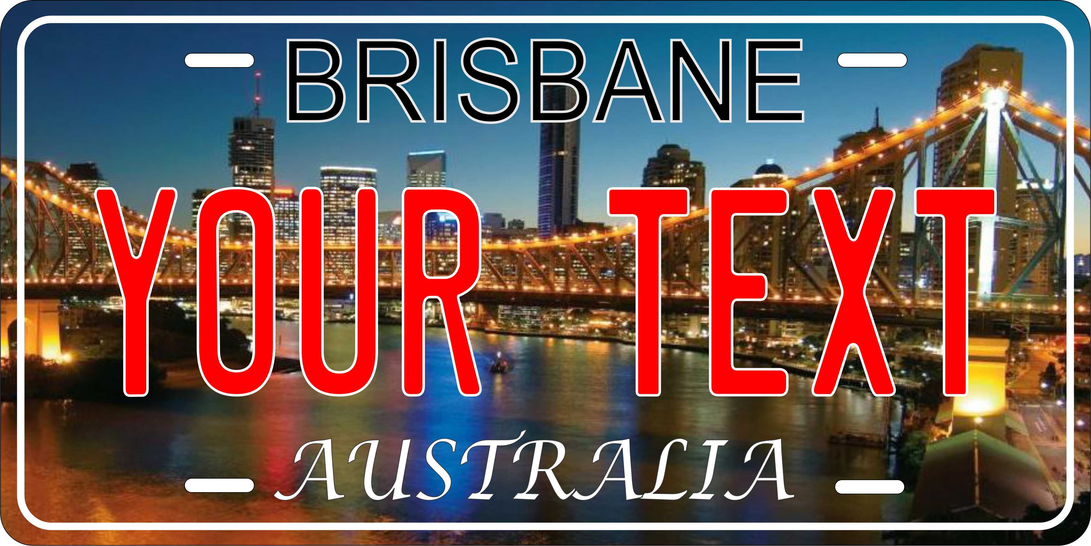 Brisbane Australia Oceanic City License Plate personalized Novelty Fun Car Bike Motorcycle