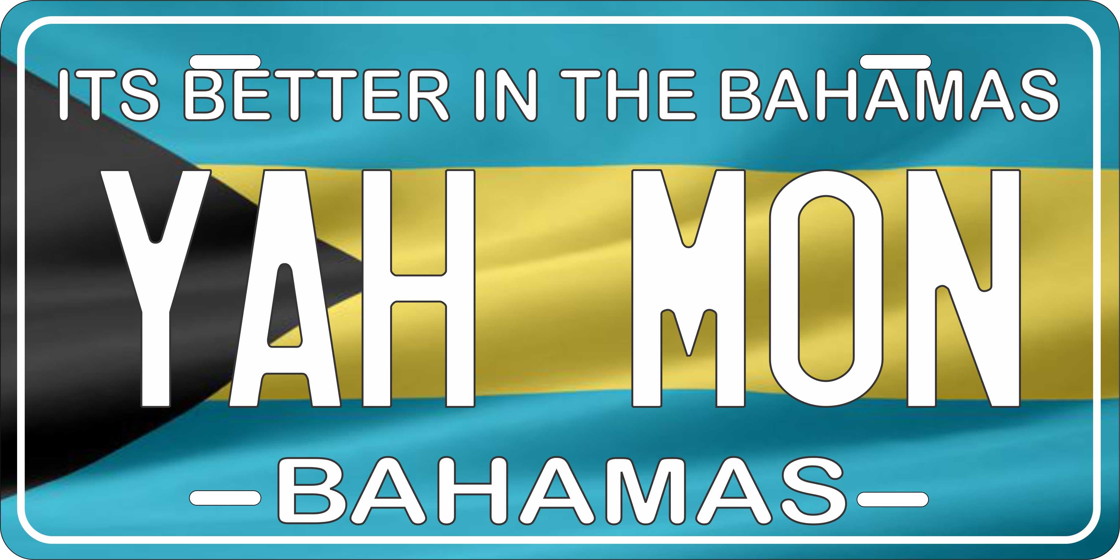 Bahamas Flag Wave CARI License Plate Custom Novelty Car Bike Motorcycle