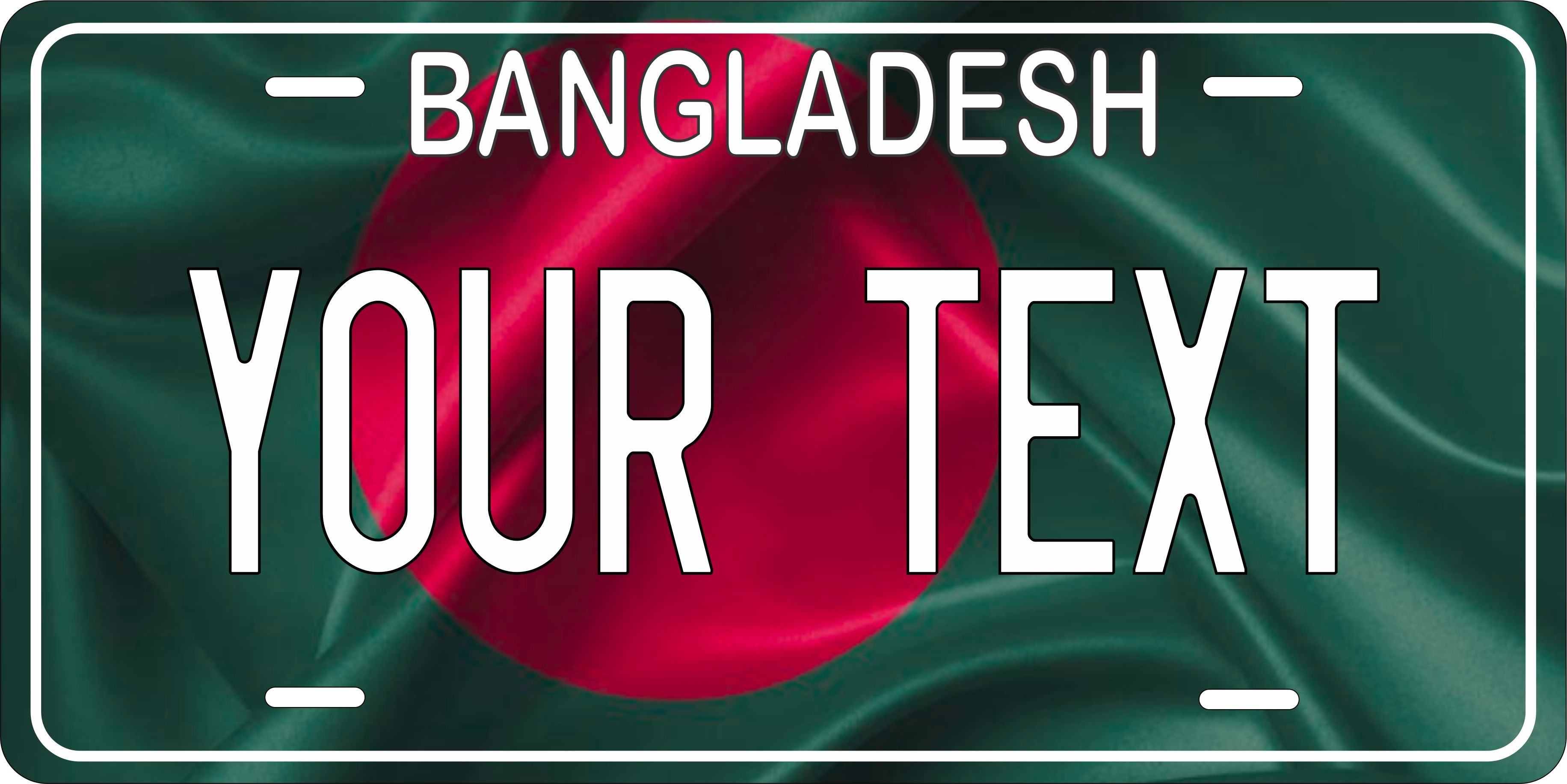 Bangladesh Asia Flag Wave License Plate personalized Novelty Fun Car Bike Motorcycle
