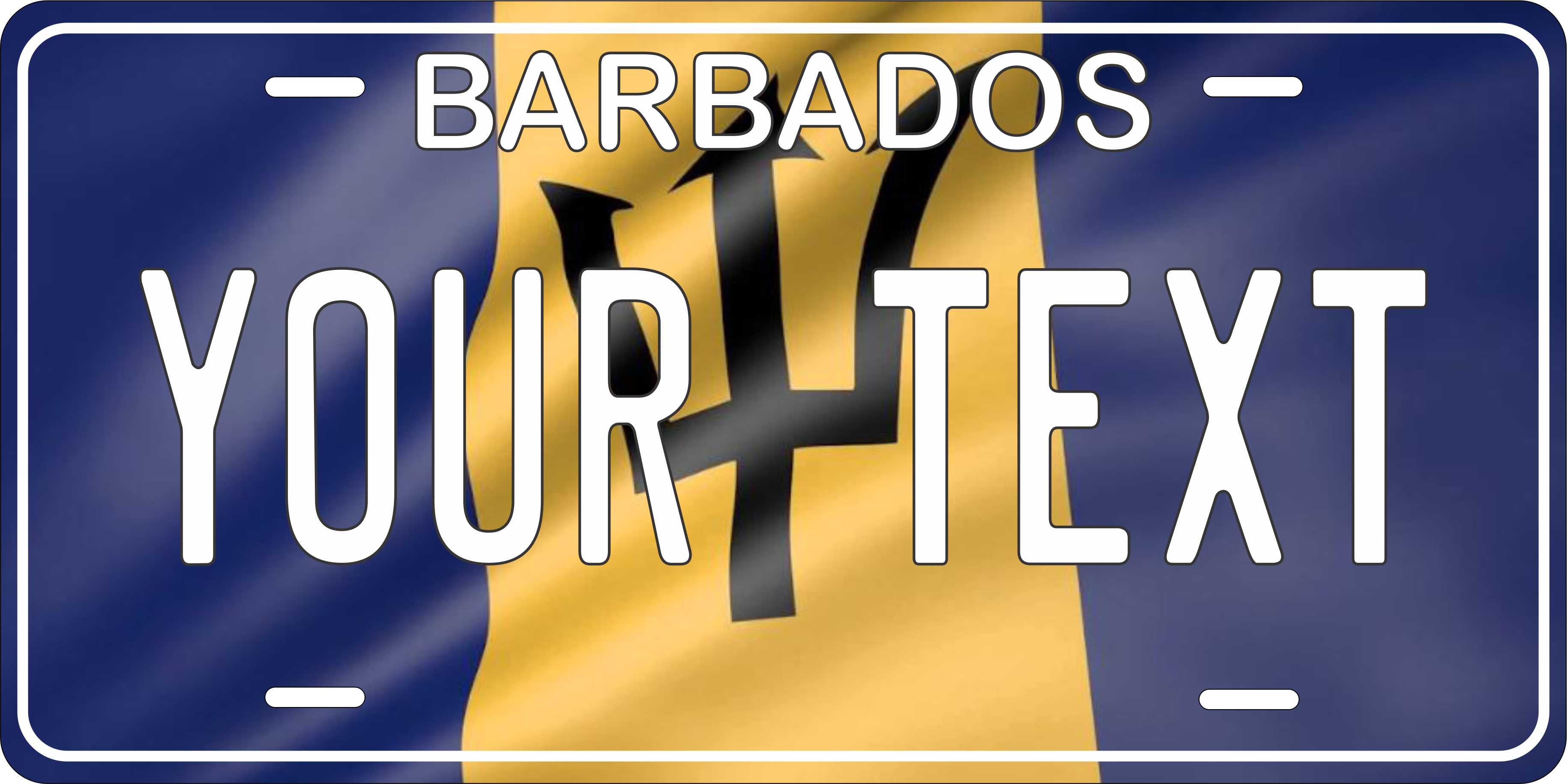 Barbados Flag Wave CARI License Plate Custom Novelty Car Bike Motorcycle