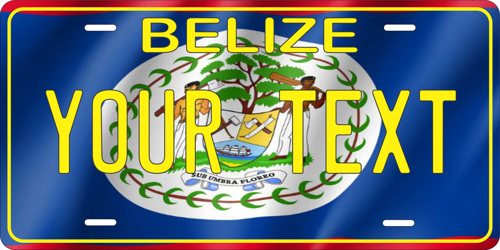 Belize Flag Wave CSA License Plate Custom Novelty Car Bike Motorcycle