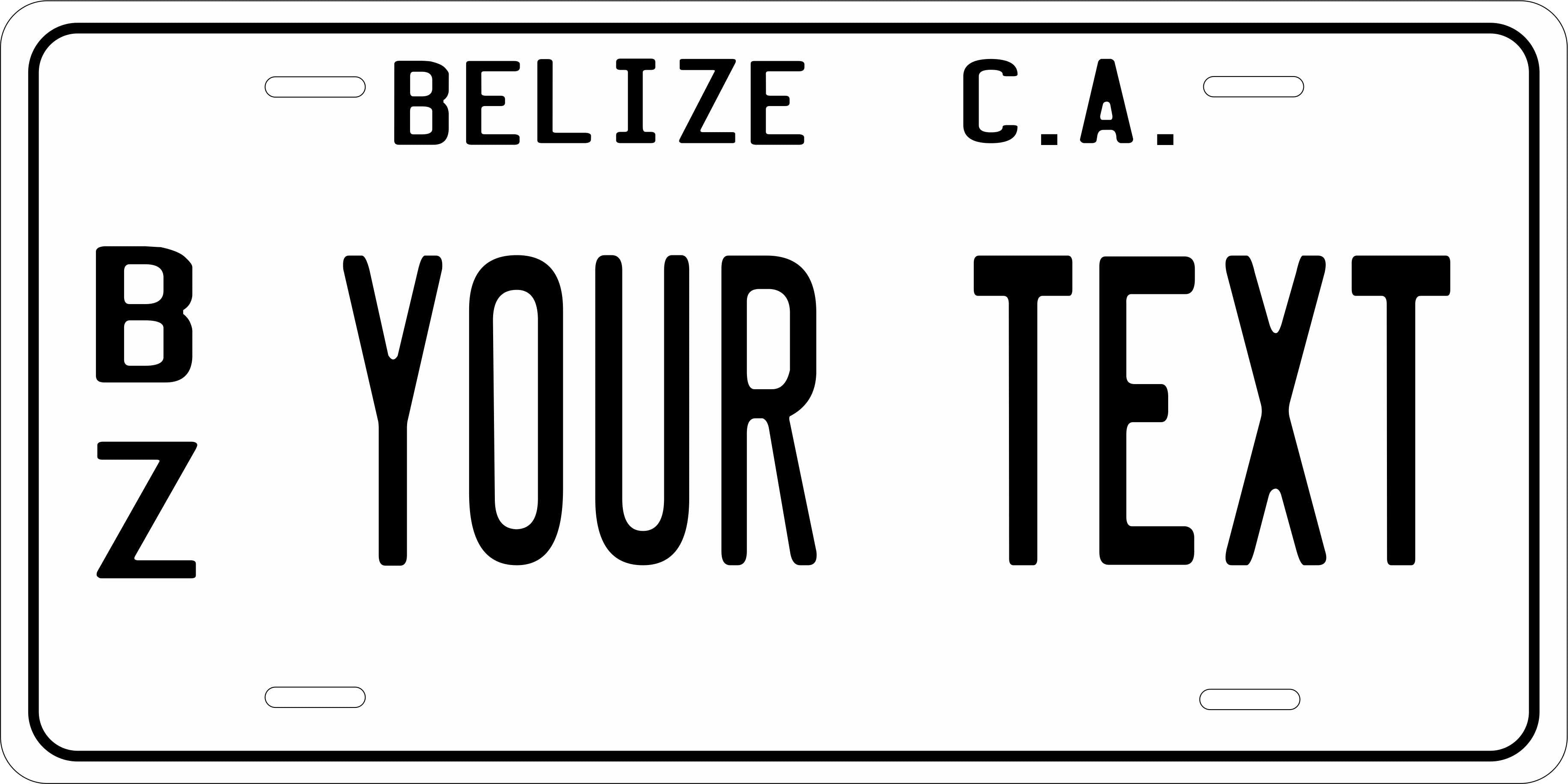 Belize White CSA License Plate Custom Novelty Car Bike Motorcycle