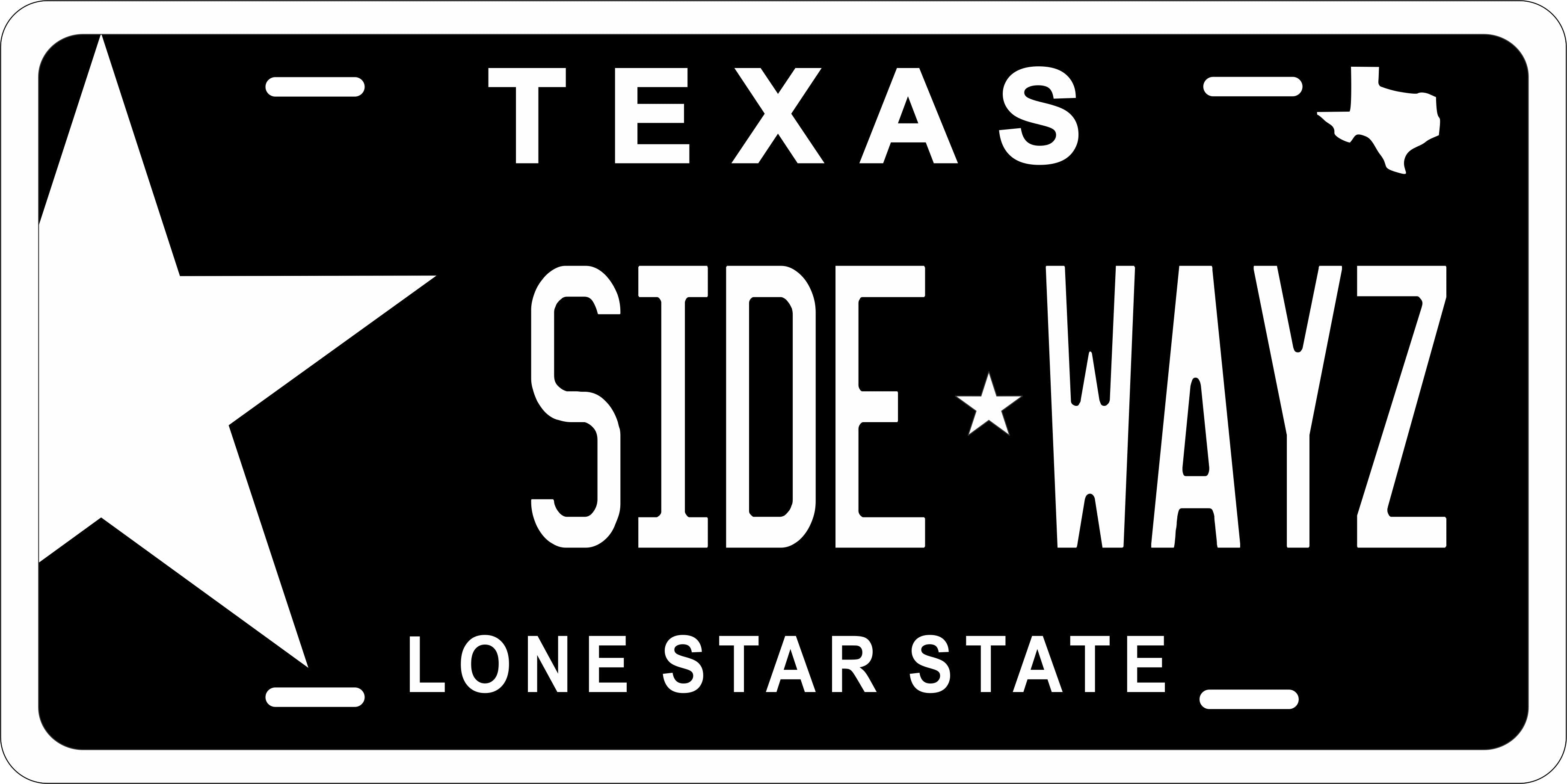 Texas Star License Plate Personalized Novelty Fun Car Bike Motorcycle
