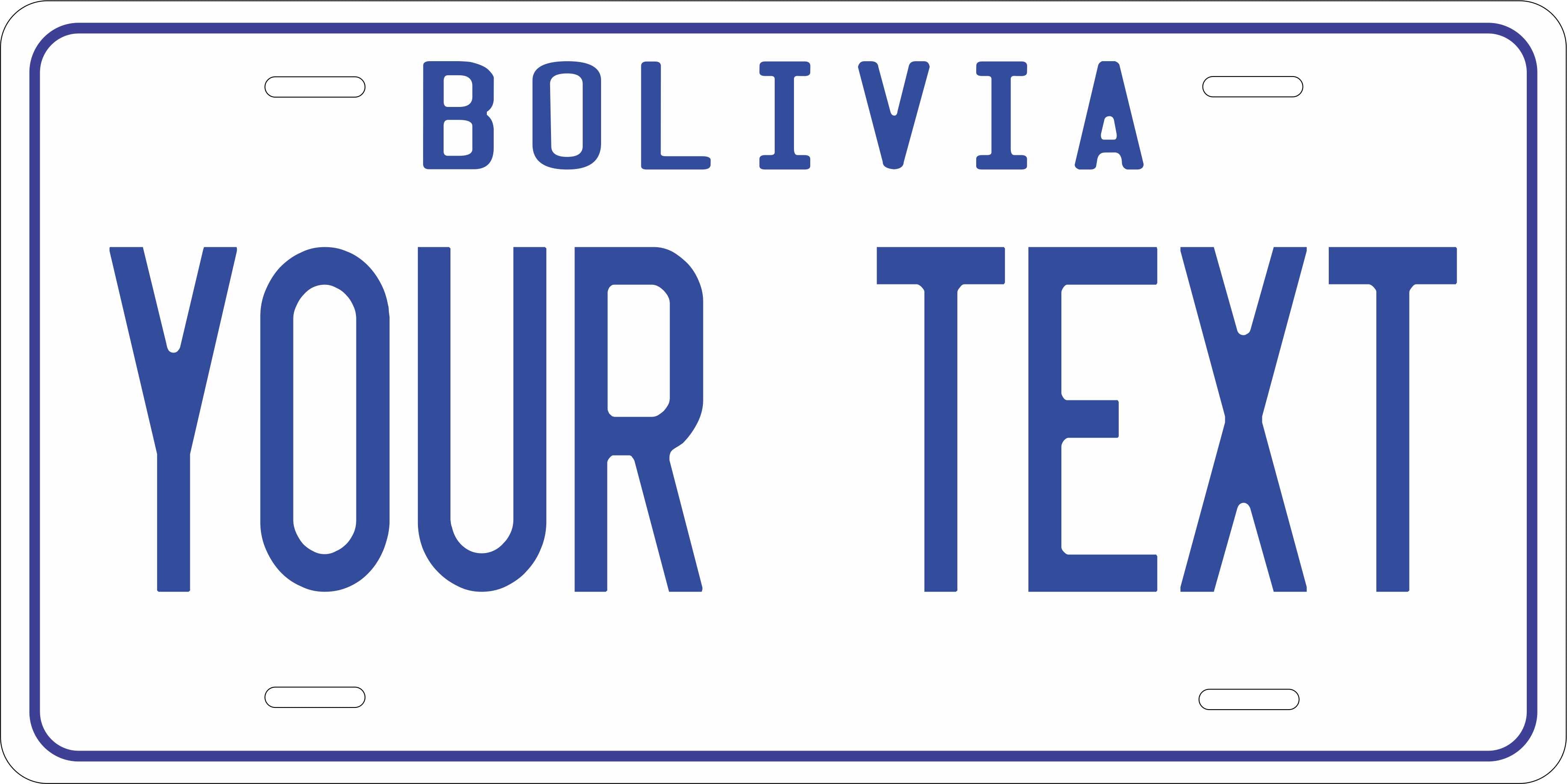 Bolivia 2000 CSA License Plate Custom Novelty Car Bike Motorcycle