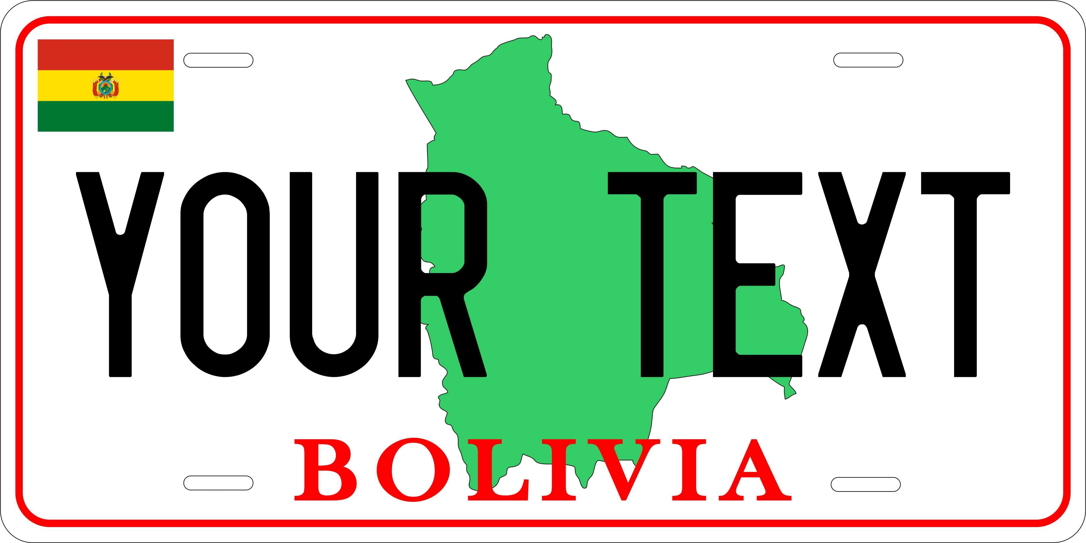 Bolivia Map CSA License Plate Custom Novelty Car Bike Motorcycle
