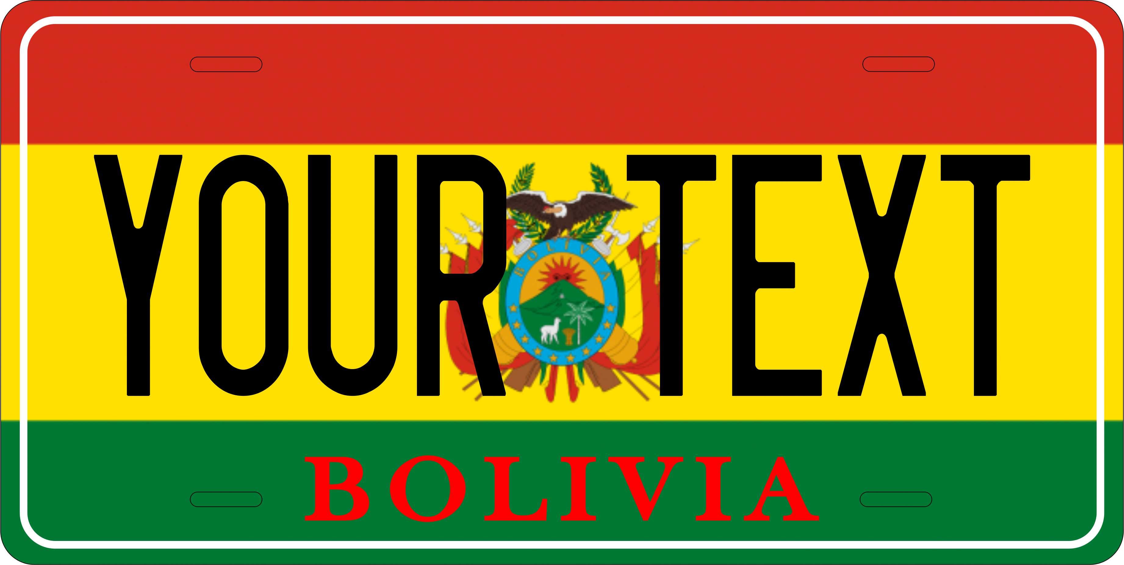 Bolivia Flag CSA License Plate Custom Novelty Car Bike Motorcycle