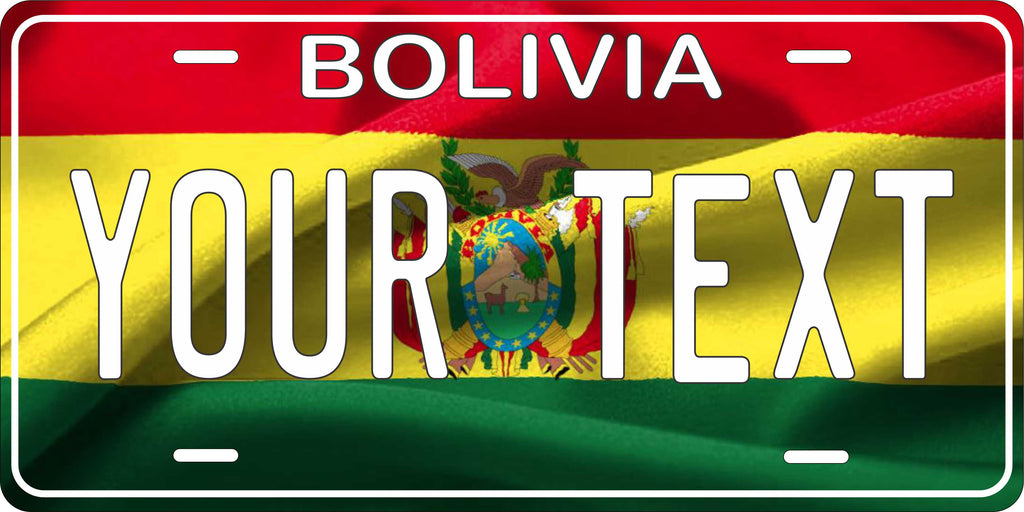 Bolivia Flag Wave CSA License Plate Custom Novelty Car Bike Motorcycle