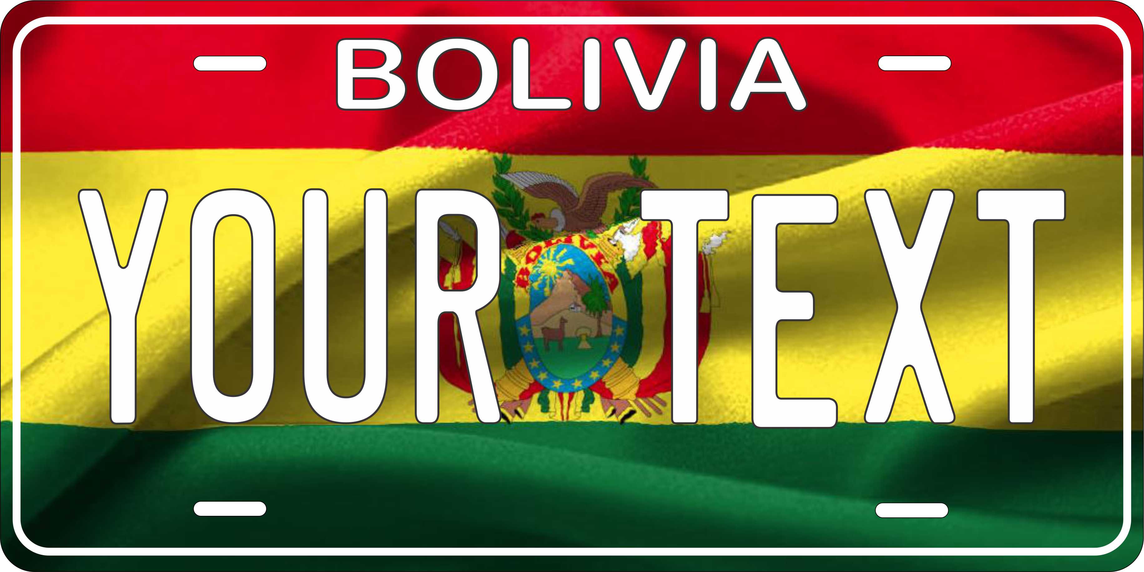 Bolivia Flag Wave CSA License Plate Custom Novelty Car Bike Motorcycle