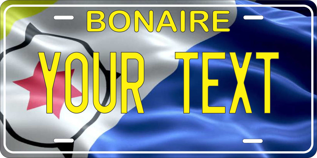 Bonaire Flag Wave CARI License Plate Custom Novelty Car Bike Motorcycle